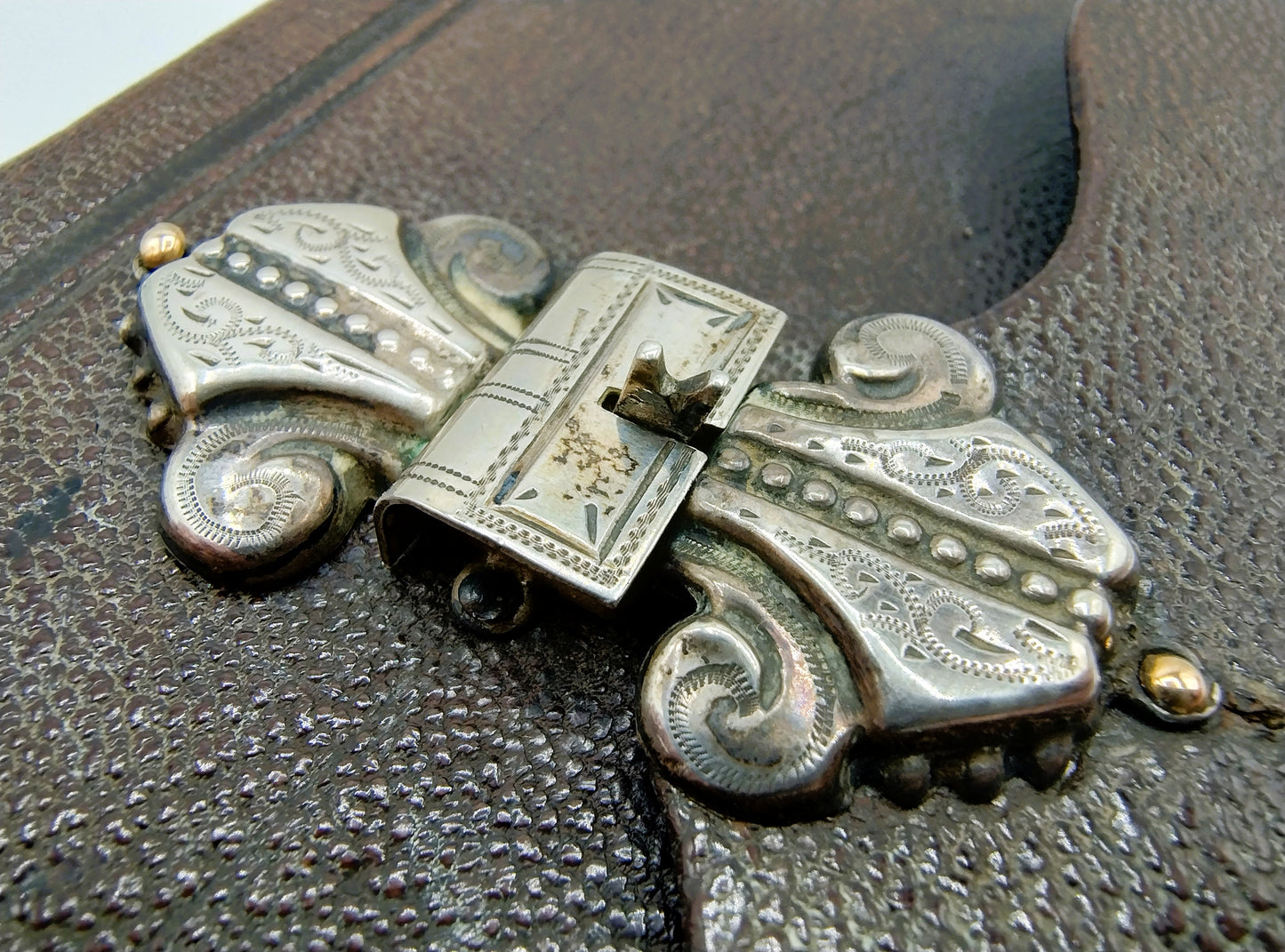 Bible with silver snap lock, 1909