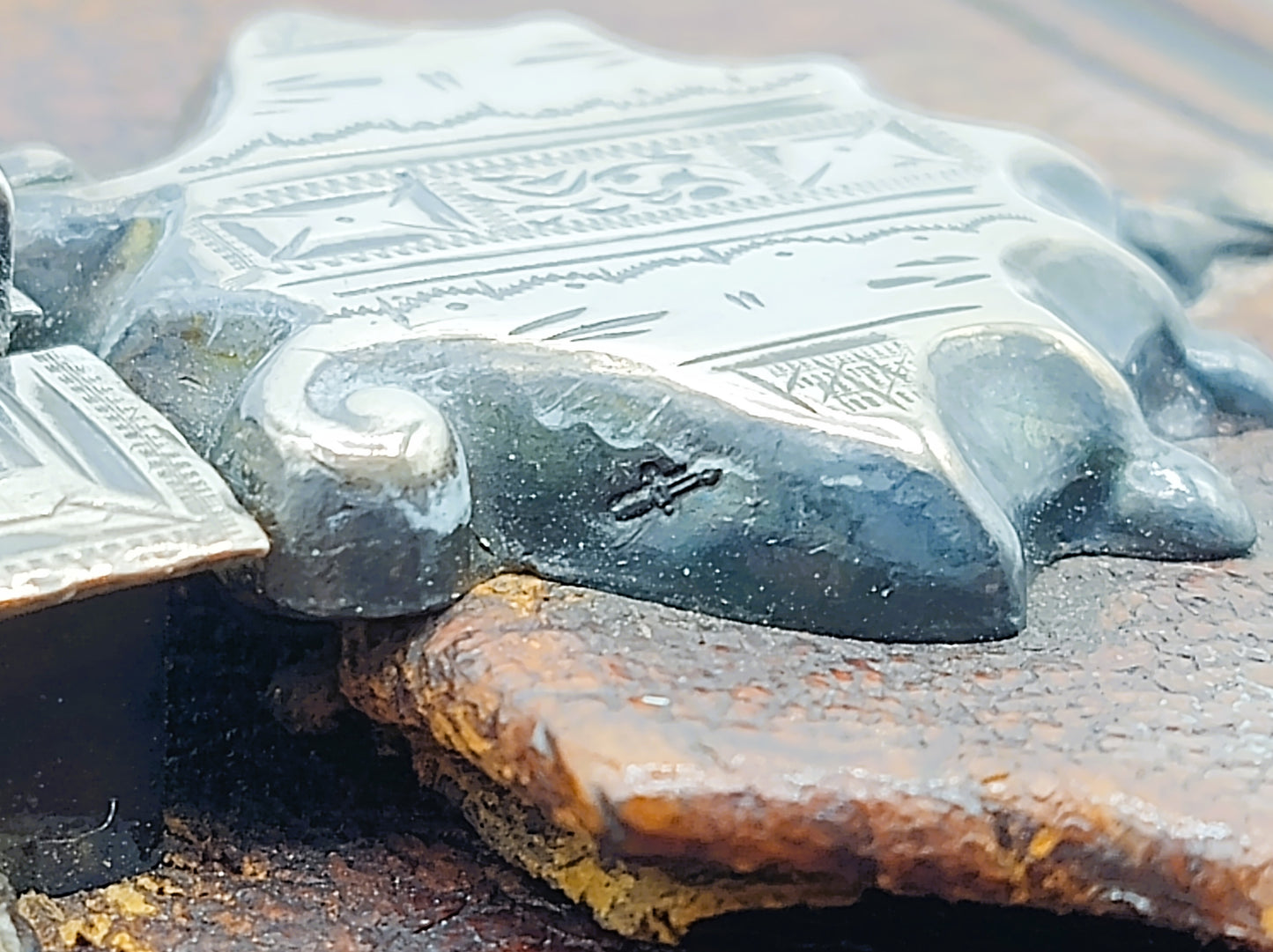 Bible with silver snap lock, 19th century