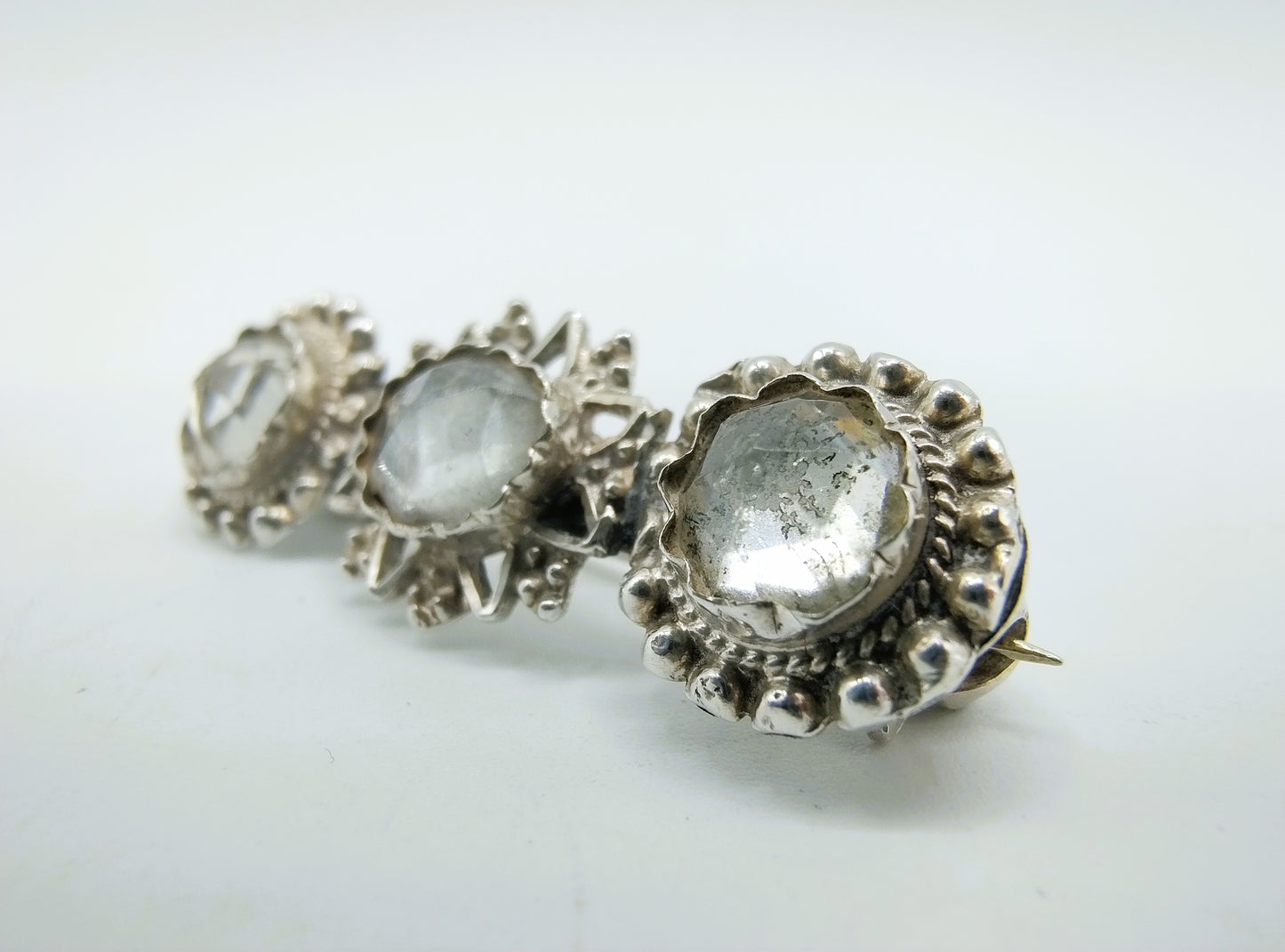 Silver brooch with crystal, 19th century