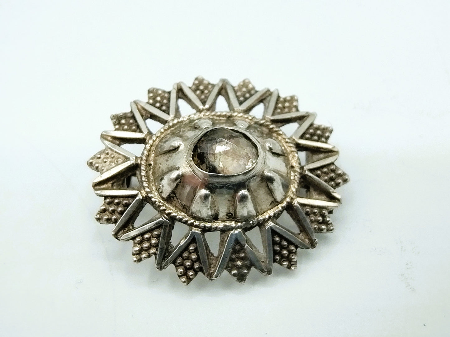 Silver brooch with crystal, 19th century