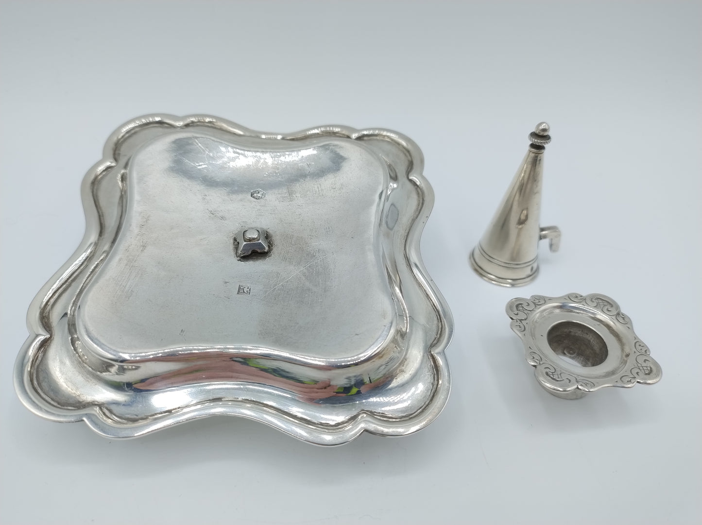 Zilveren blaker met dover, J. Helweg, Amsterdam, 1852