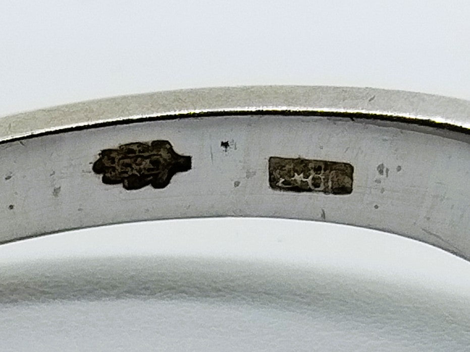 White gold ring with 2 diamonds (0.14ct), 17.5 mm