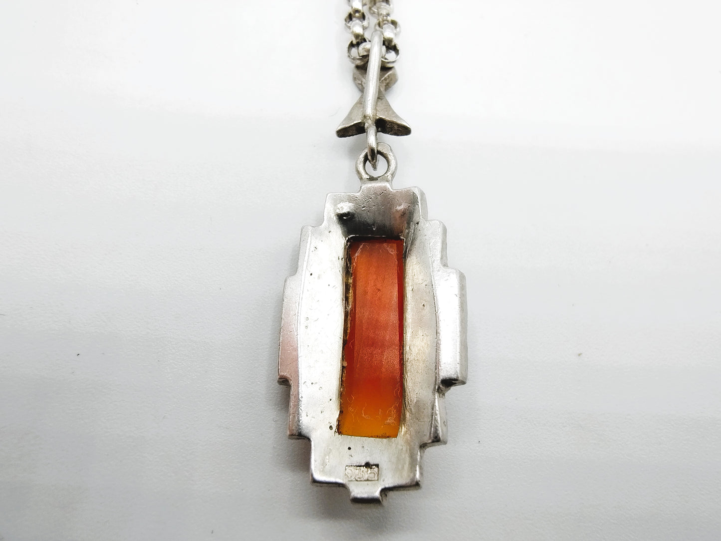 Silver carnelian pendant, 835 silver