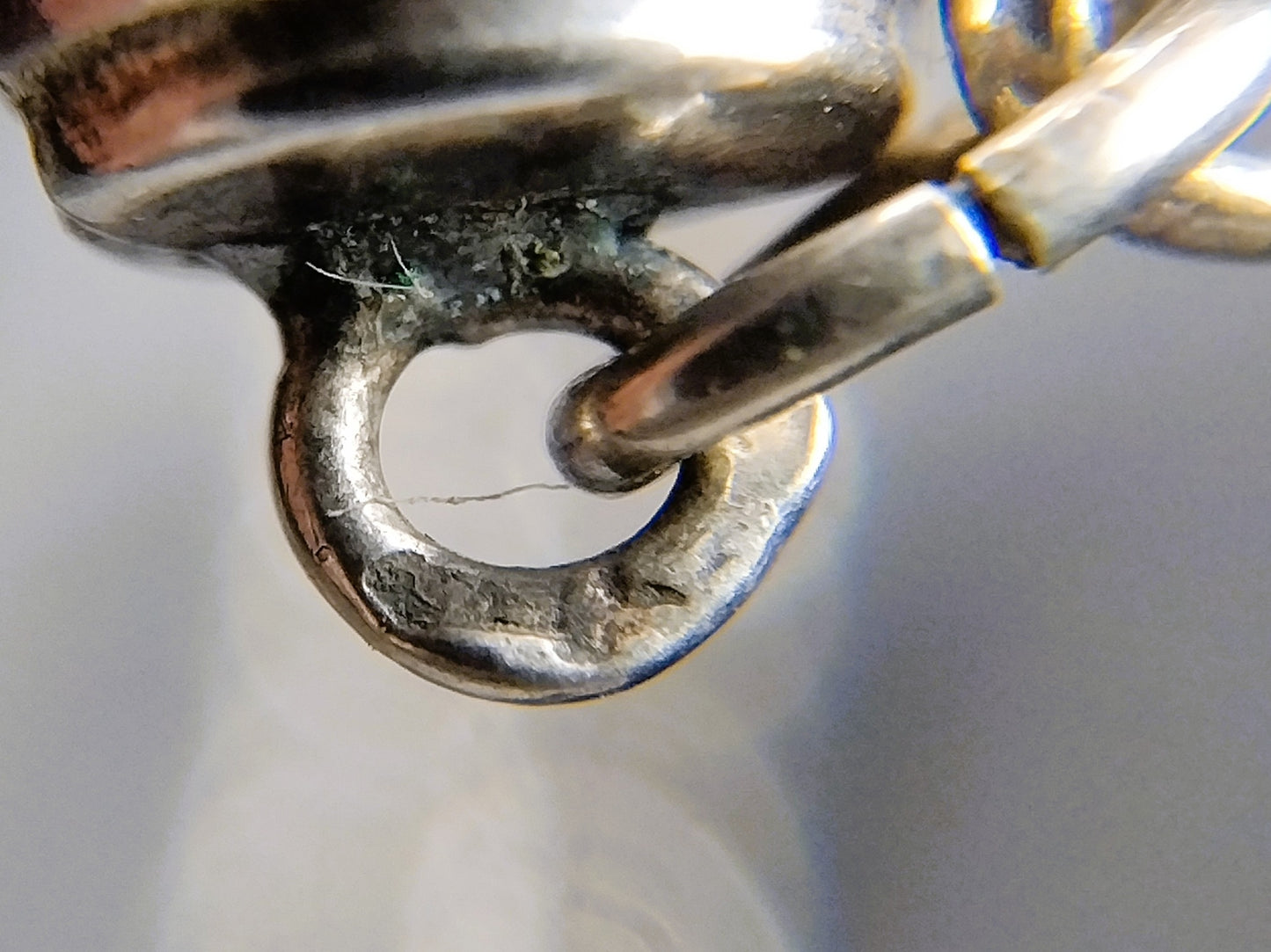 Silver jasseron chain with silver clasp, 77 cm