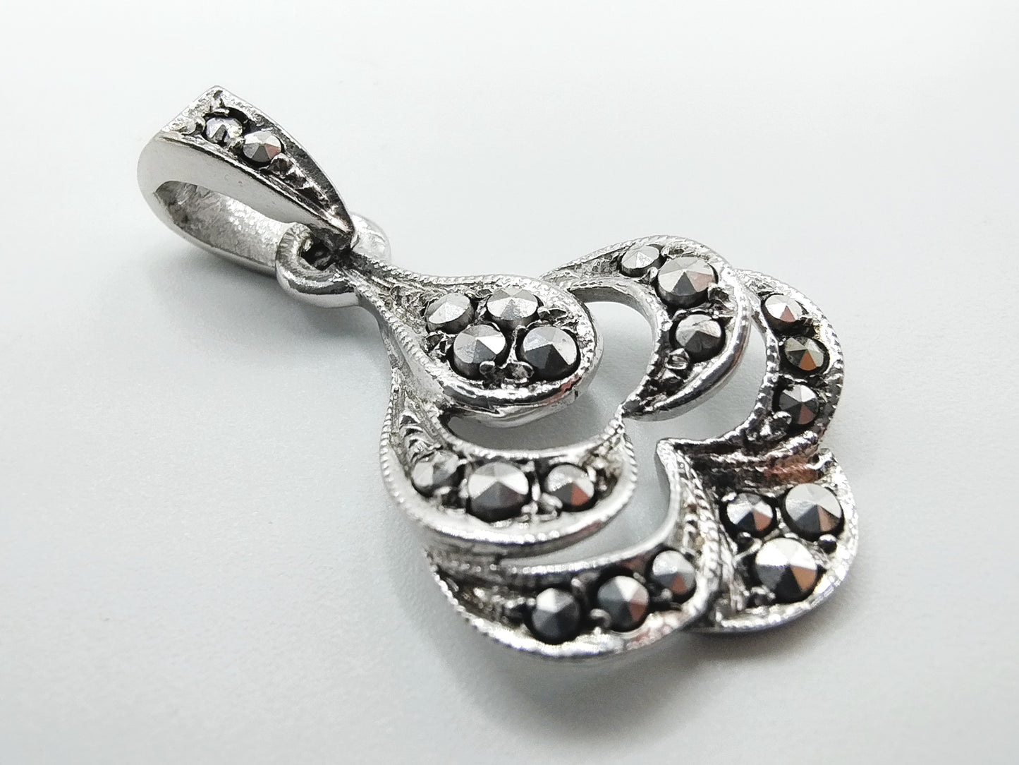 Silver pendant with marcasite, 835