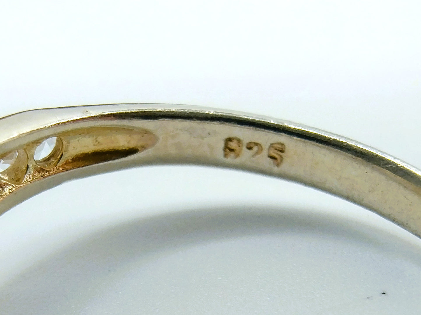 Silberring mit Zirkonia, 17 mm, 925, blumenförmiges Muster
