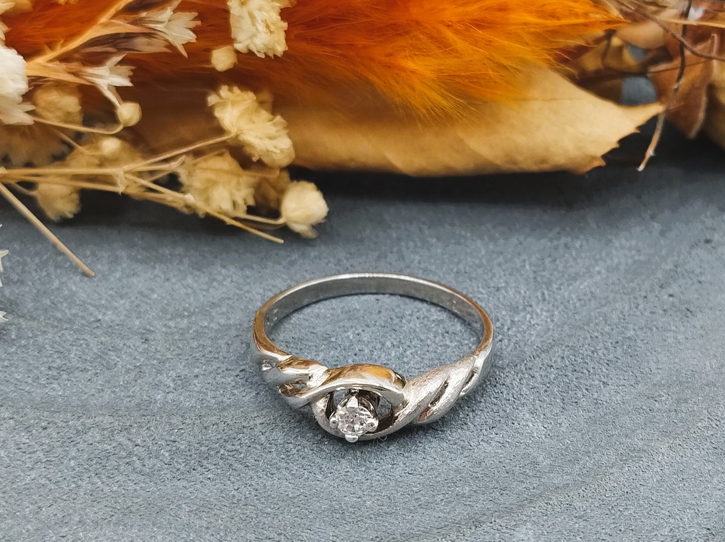 Silberring mit Zirkonia besetzt, 17,75 mm, 925