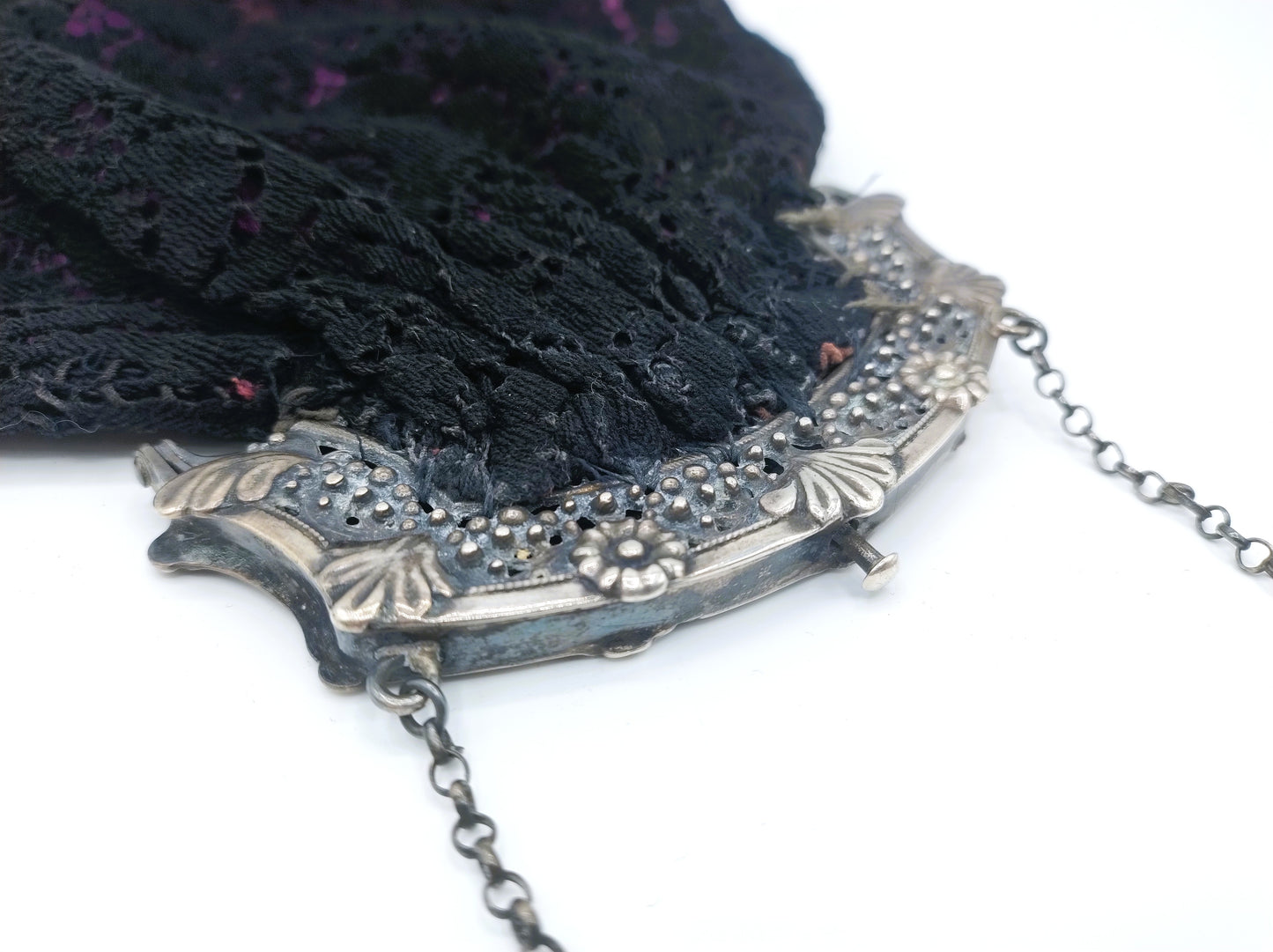 Silver purse clasp on a jasseron chain, W. Kooiman Jzn, Schoonhoven, 1861