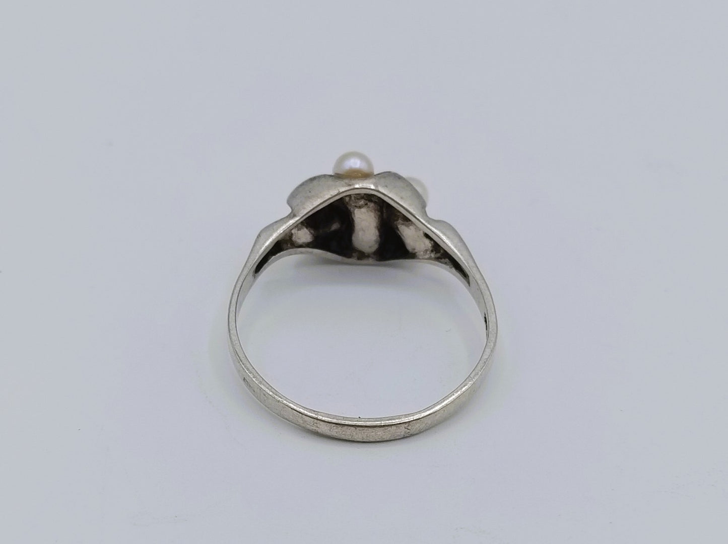 Silberring mit Perlen, 18 mm