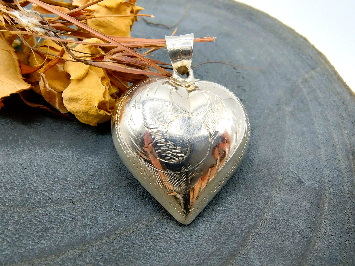 Silver pendant, heart, 925