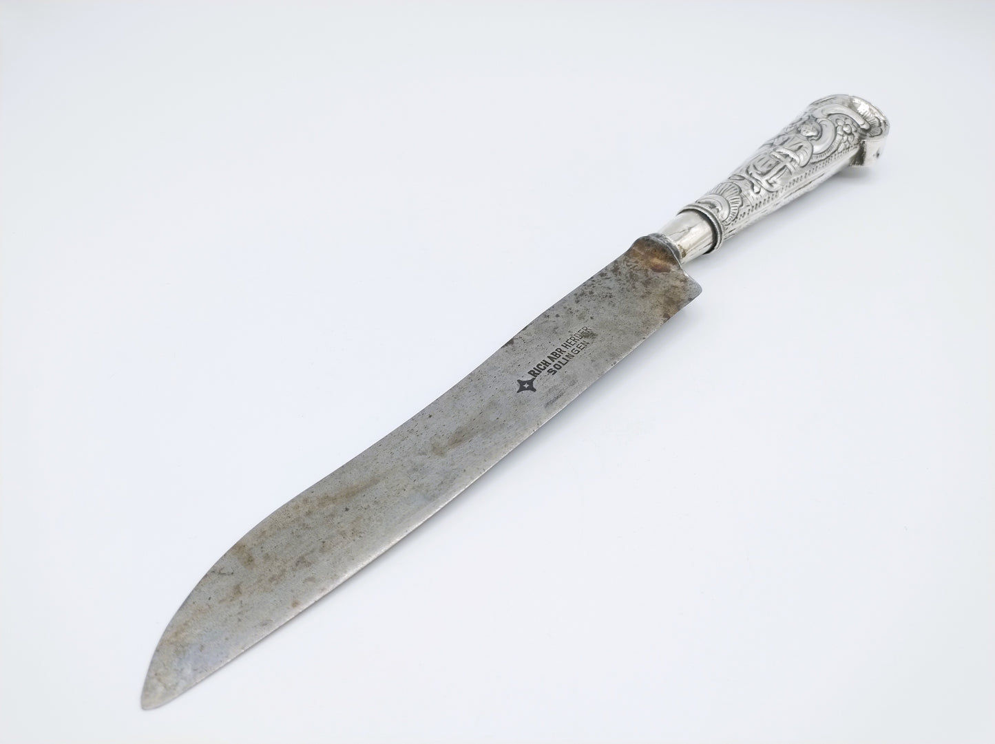 Antiek mes met zilveren heft, A. Offringa, Huizum, 18e eeuws.