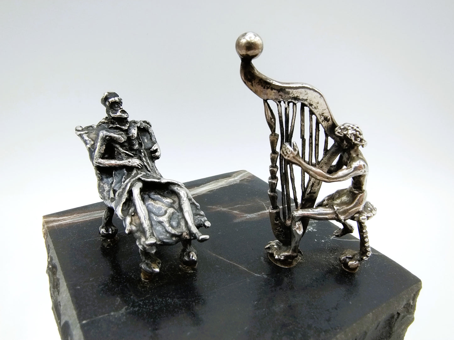 Zilveren miniatuur, David en Saul, Yaacov Heller, Jeruzalem.
