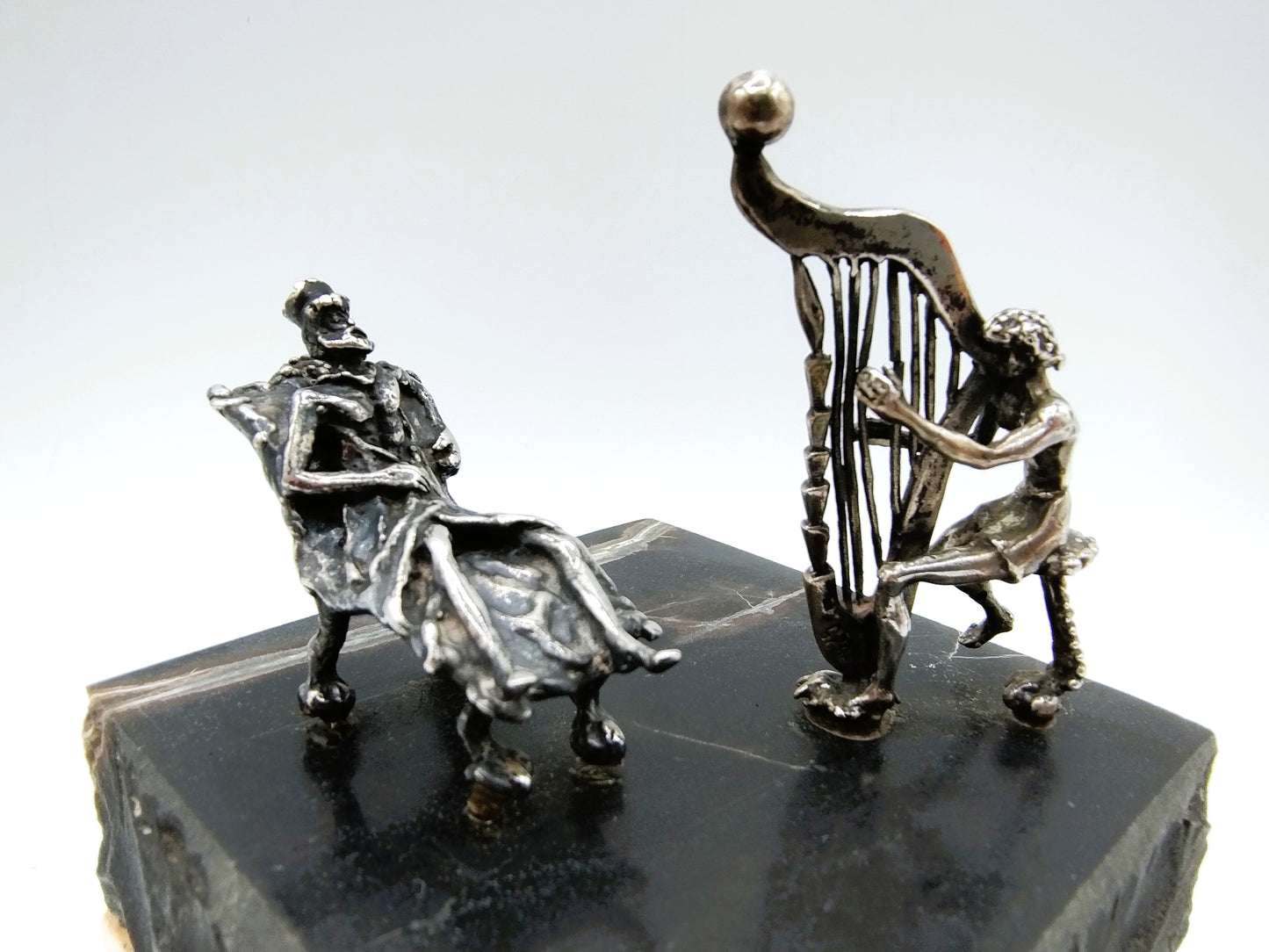 Zilveren miniatuur, David en Saul, Yaacov Heller, Jeruzalem.