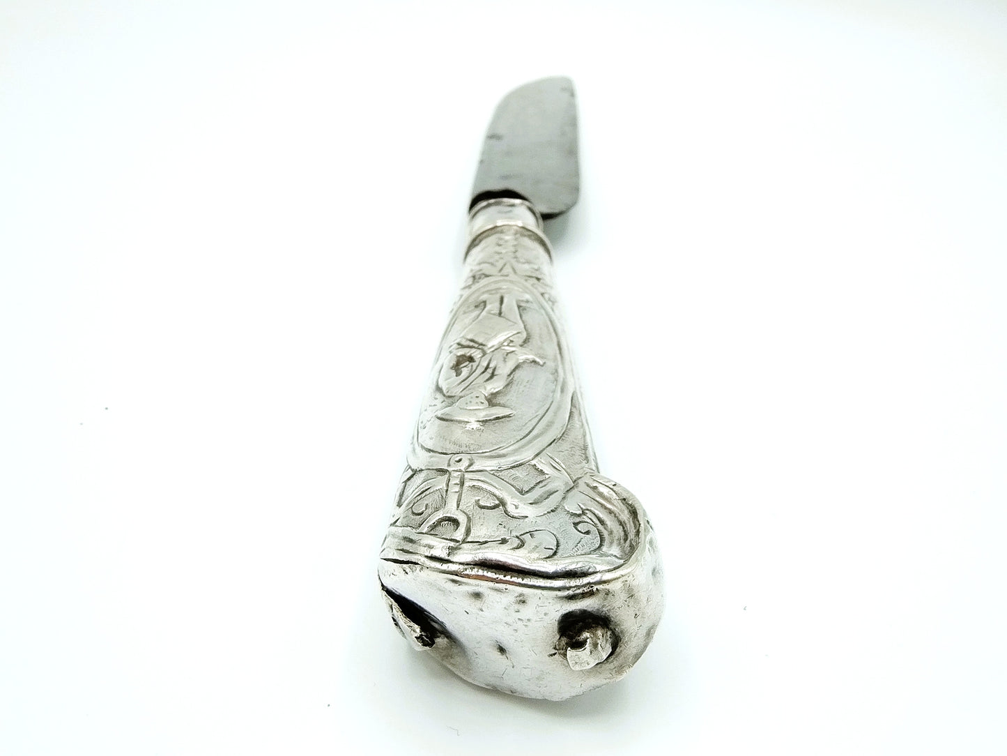Holländisches Messer mit silbernem Griff, Soldaten, 18. Jahrhundert