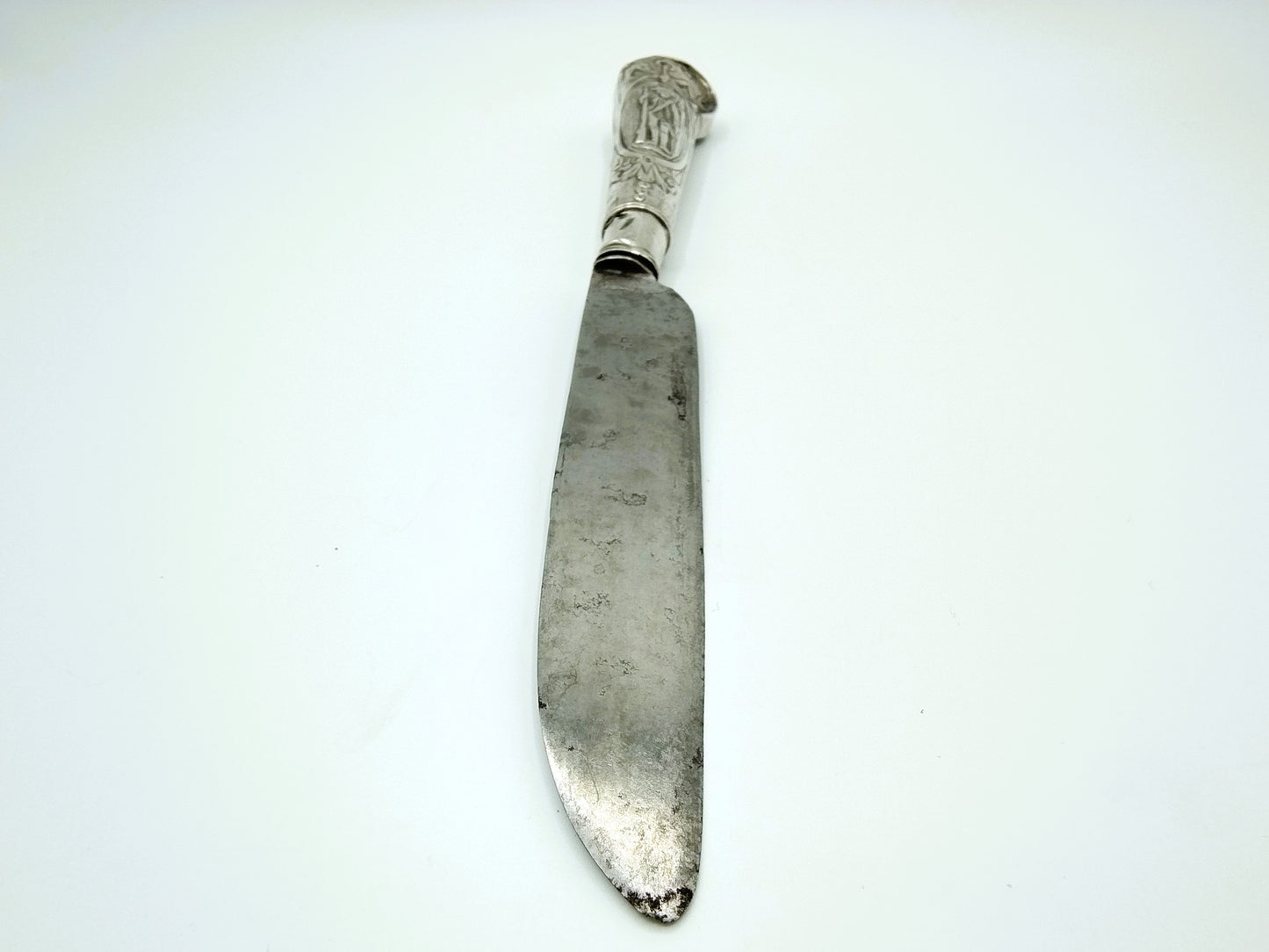 Holländisches Messer mit silbernem Griff, Soldaten, 18. Jahrhundert