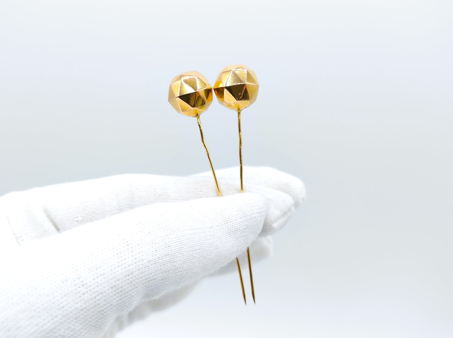 Antique gold hat pins, traditional costume, 19th century