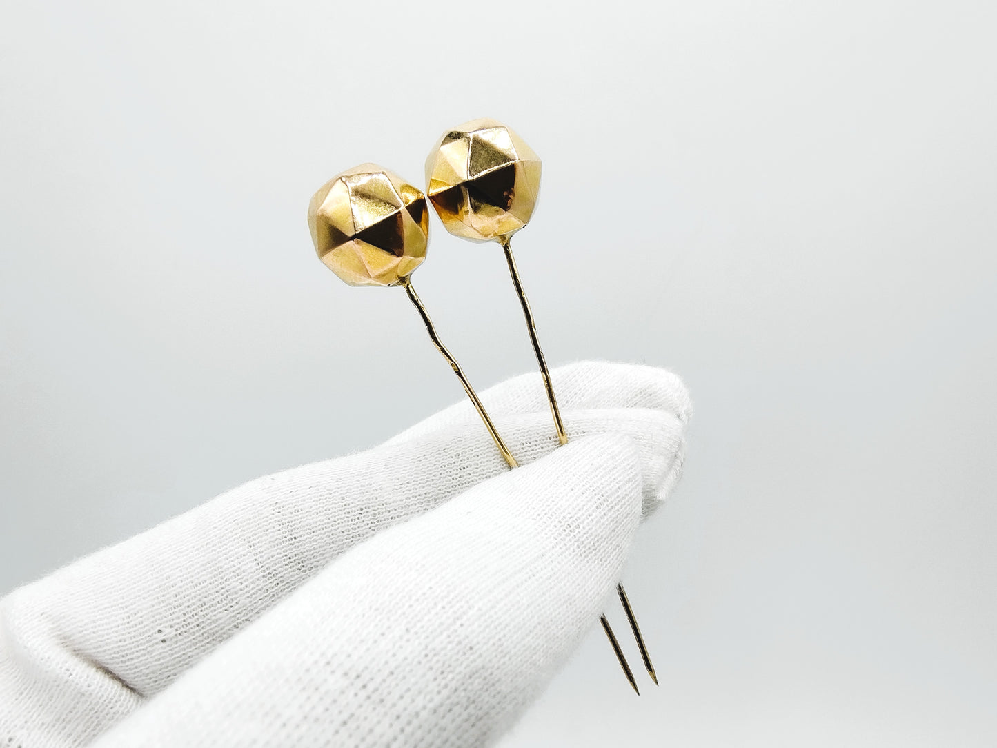 Antique gold hat pins, traditional costume, 19th century