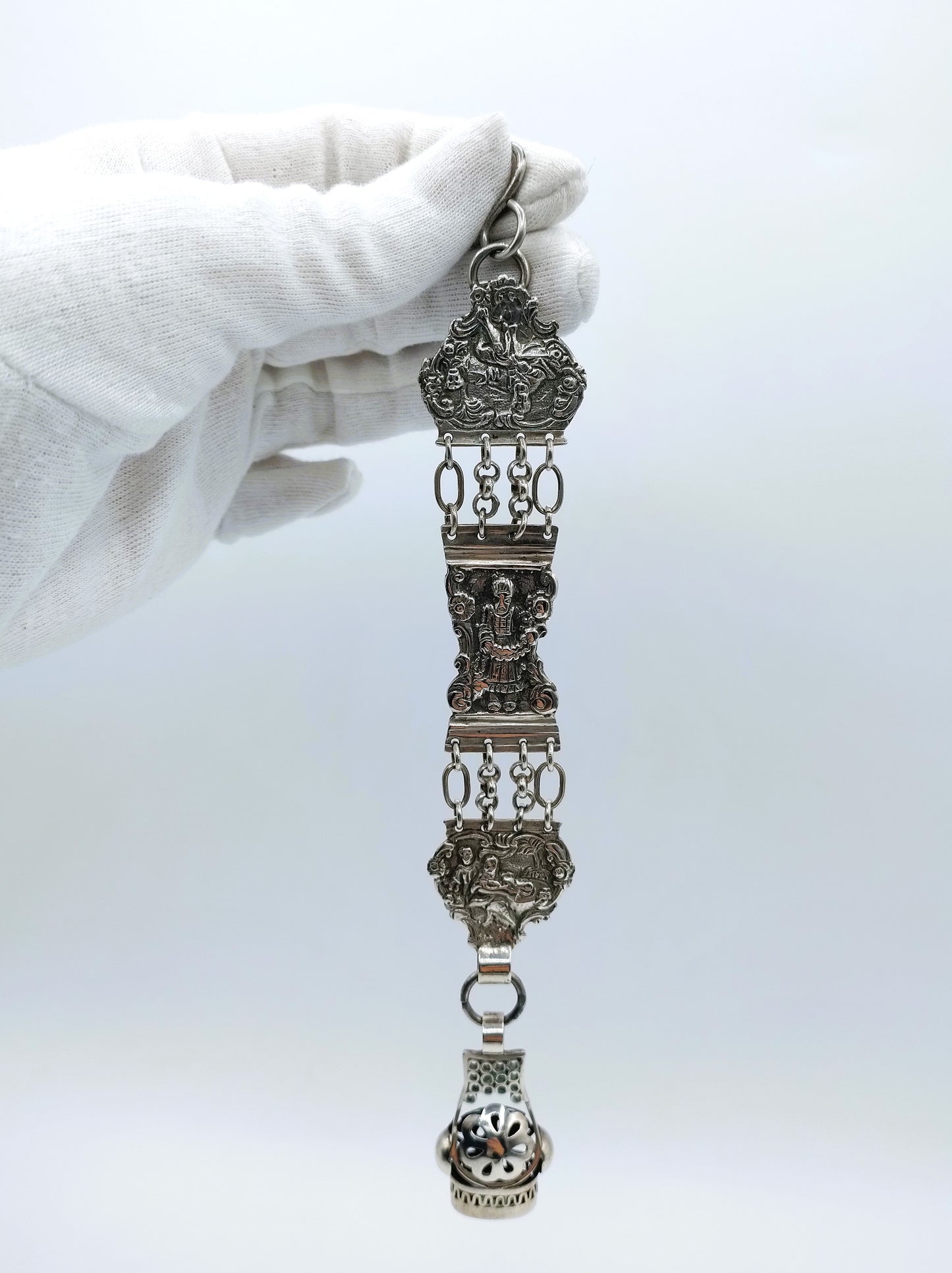 Zilveren heren chatelaine van bijbelslot, Zwolle, 1847