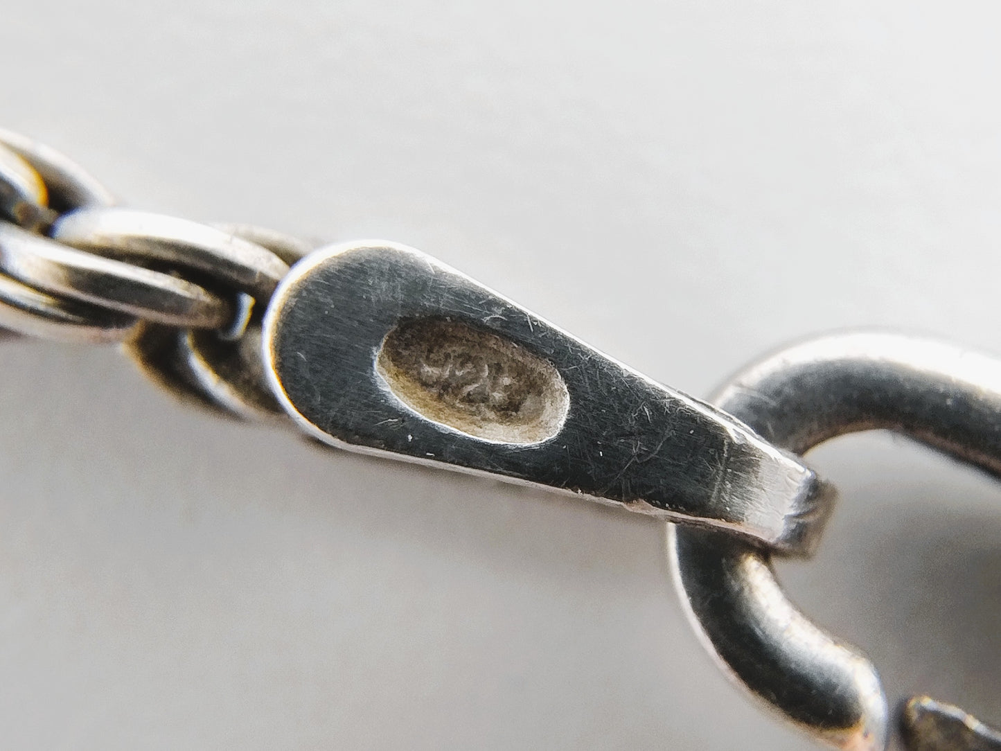 Silver snake chain with half gold pendant, 43 cm