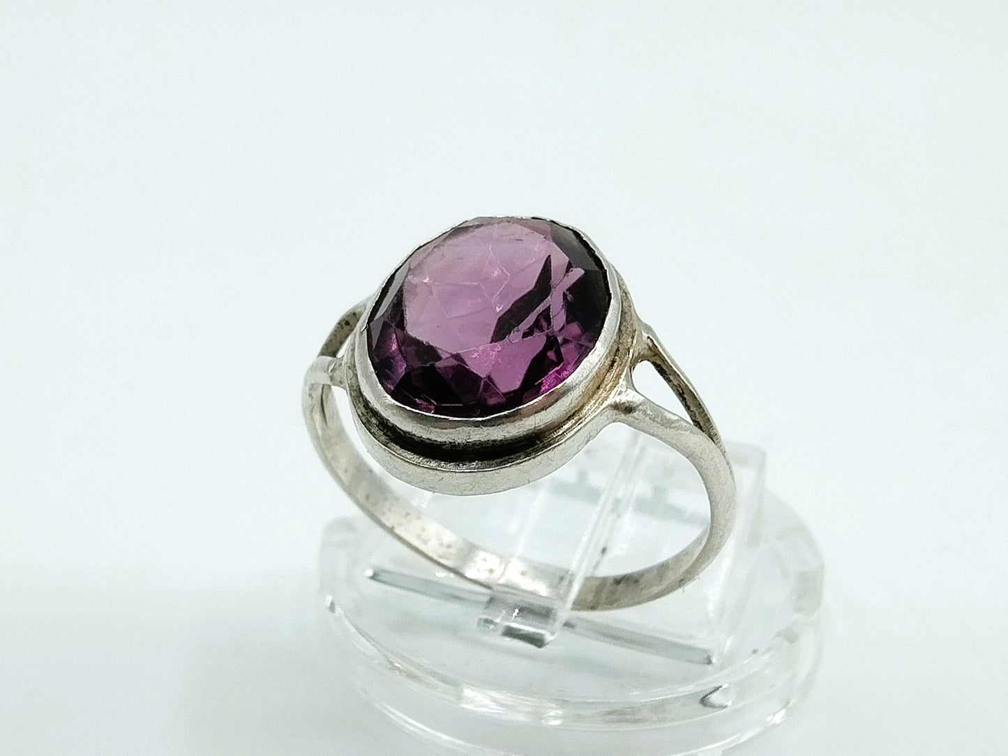 Silberring mit Amethyst, 18 mm