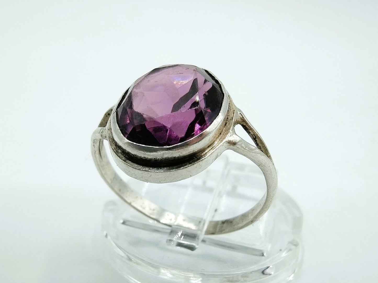 Silberring mit Amethyst, 18 mm