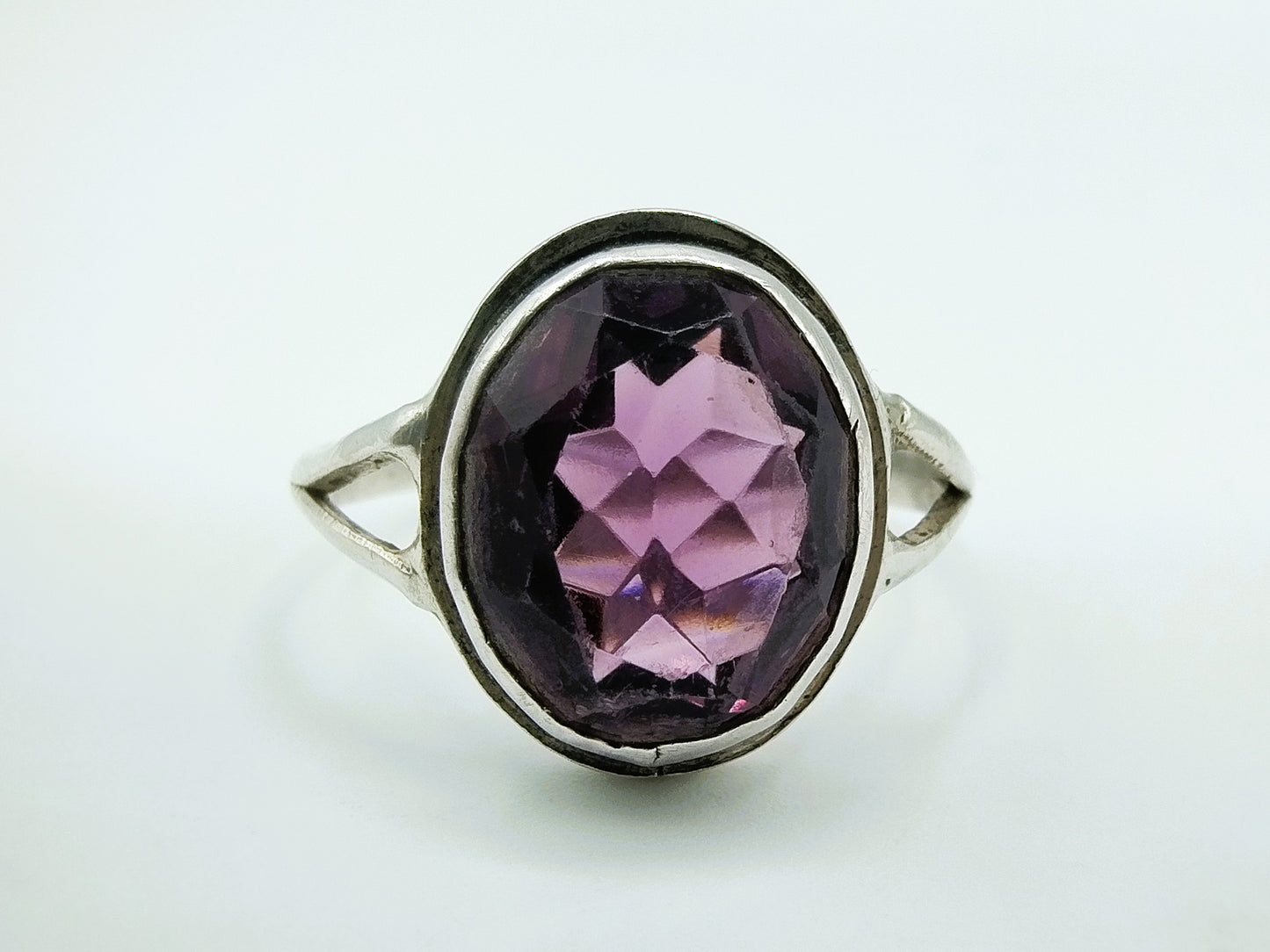 Silberring mit Amethyst, 18 mm