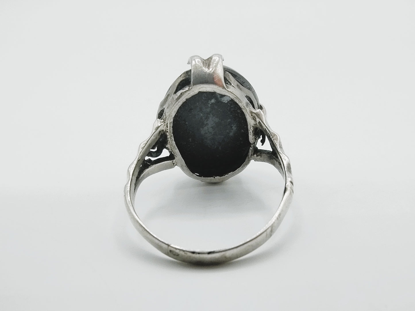 Silberring mit Hämatit, 16 mm