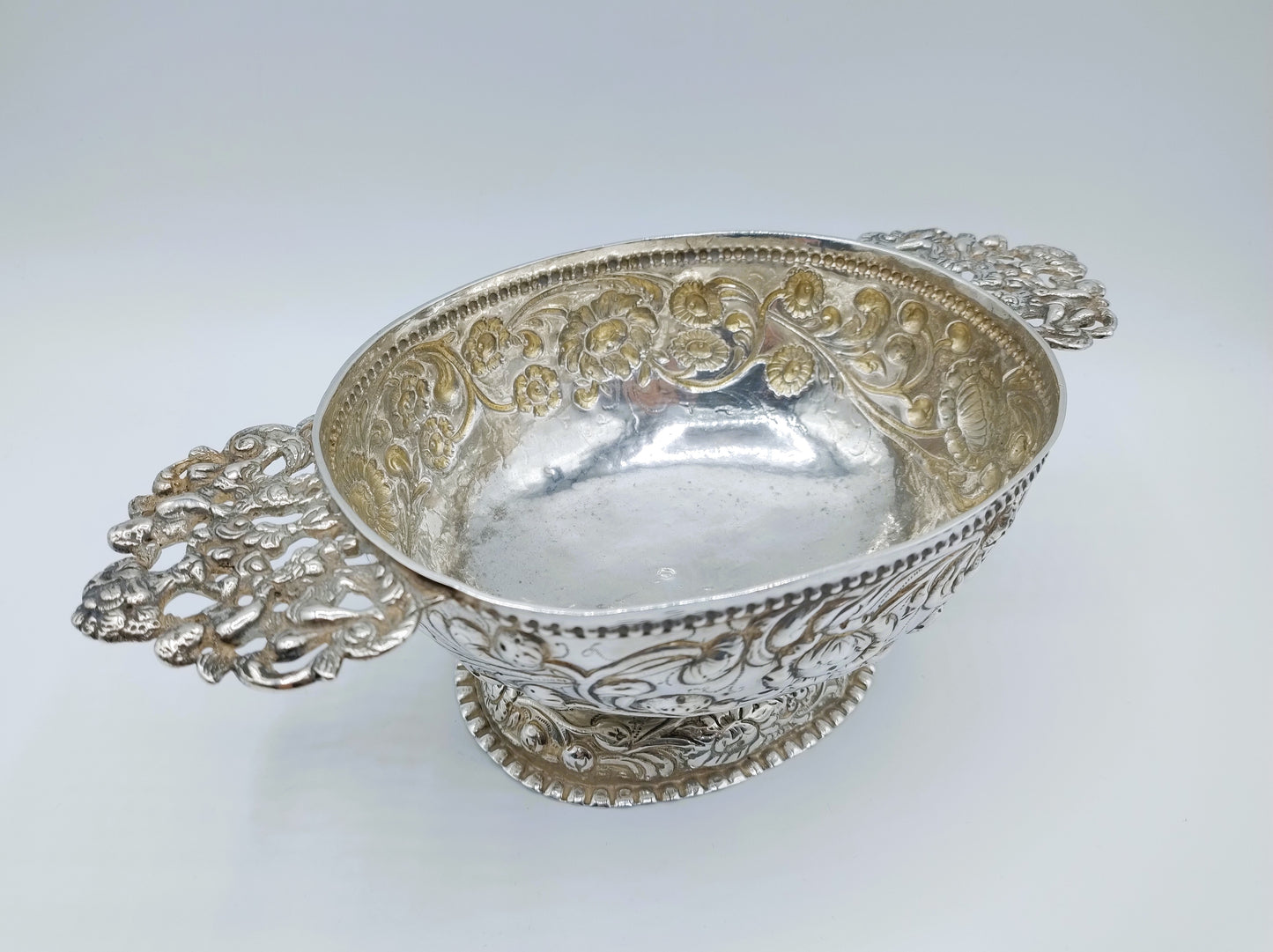 Friesische silberne Schnapsschale, ca. 1780