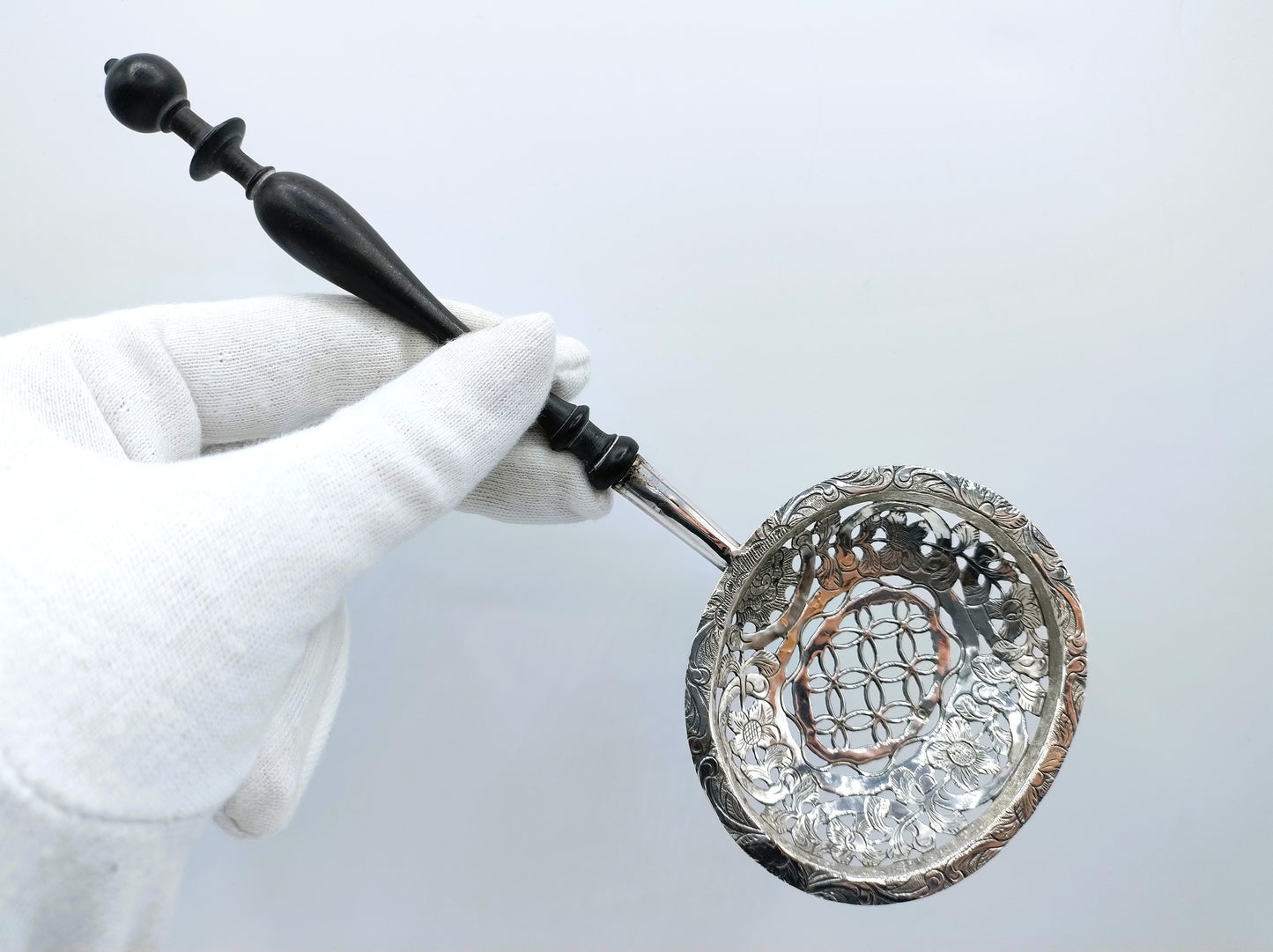Silver sugar spoon, 18th century