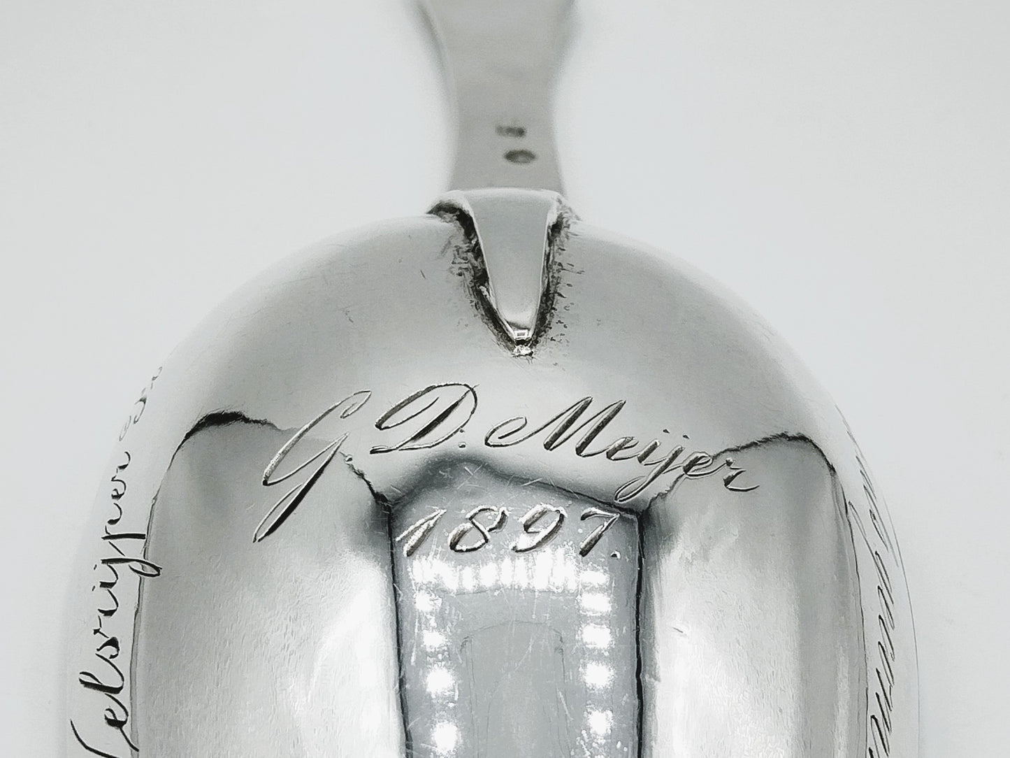 Zilveren gelegenheidslepel, S. Bolman, Leeuwarden, 1897
