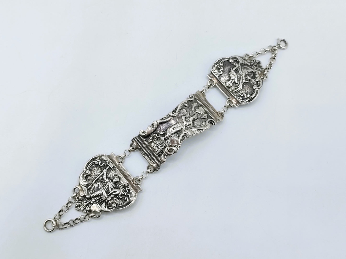 Silberarmband mit Bibelschloss, van der Meulen, Joure, 17 cm