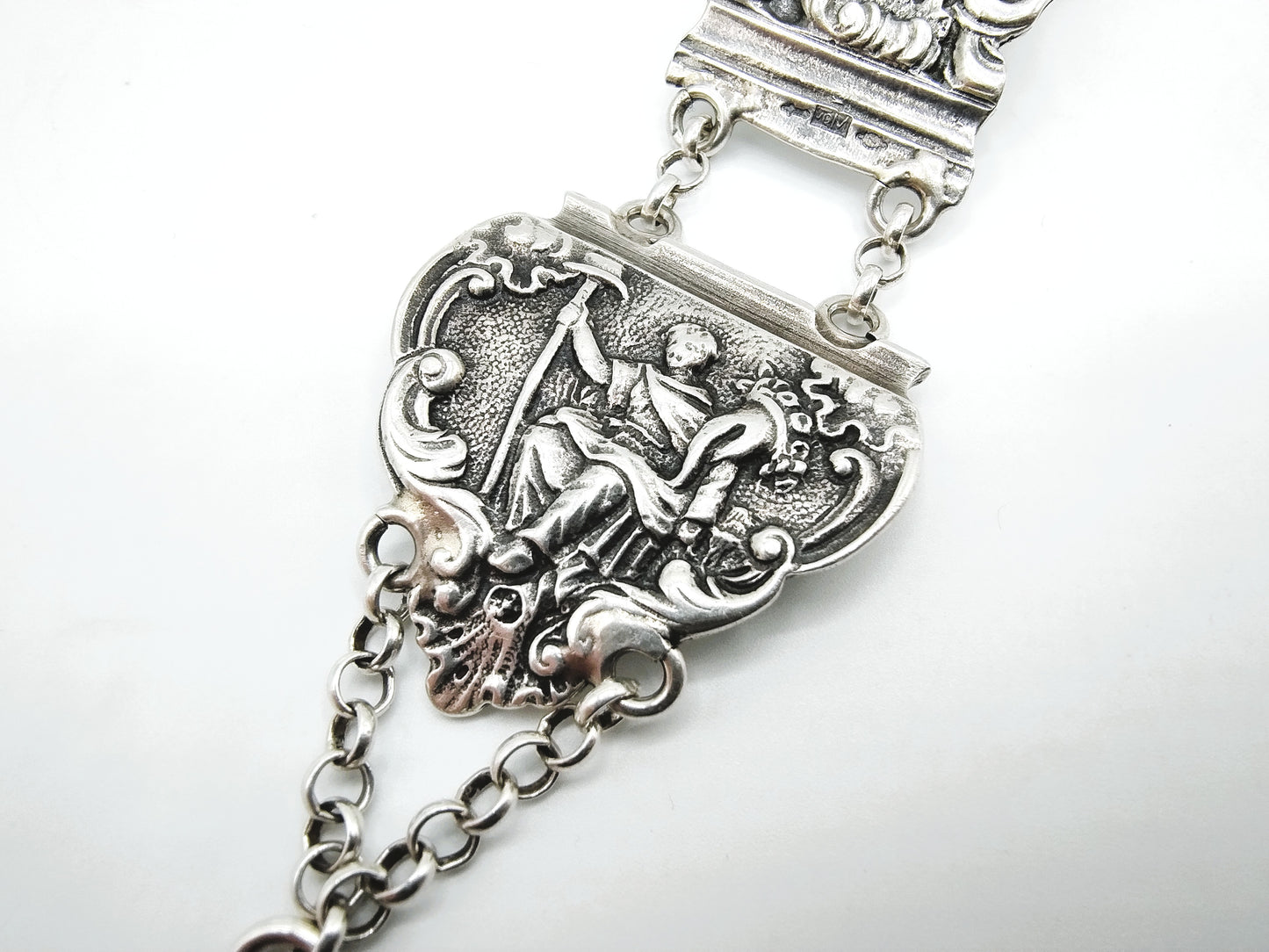 Silberarmband mit Bibelschloss, van der Meulen, Joure, 17 cm