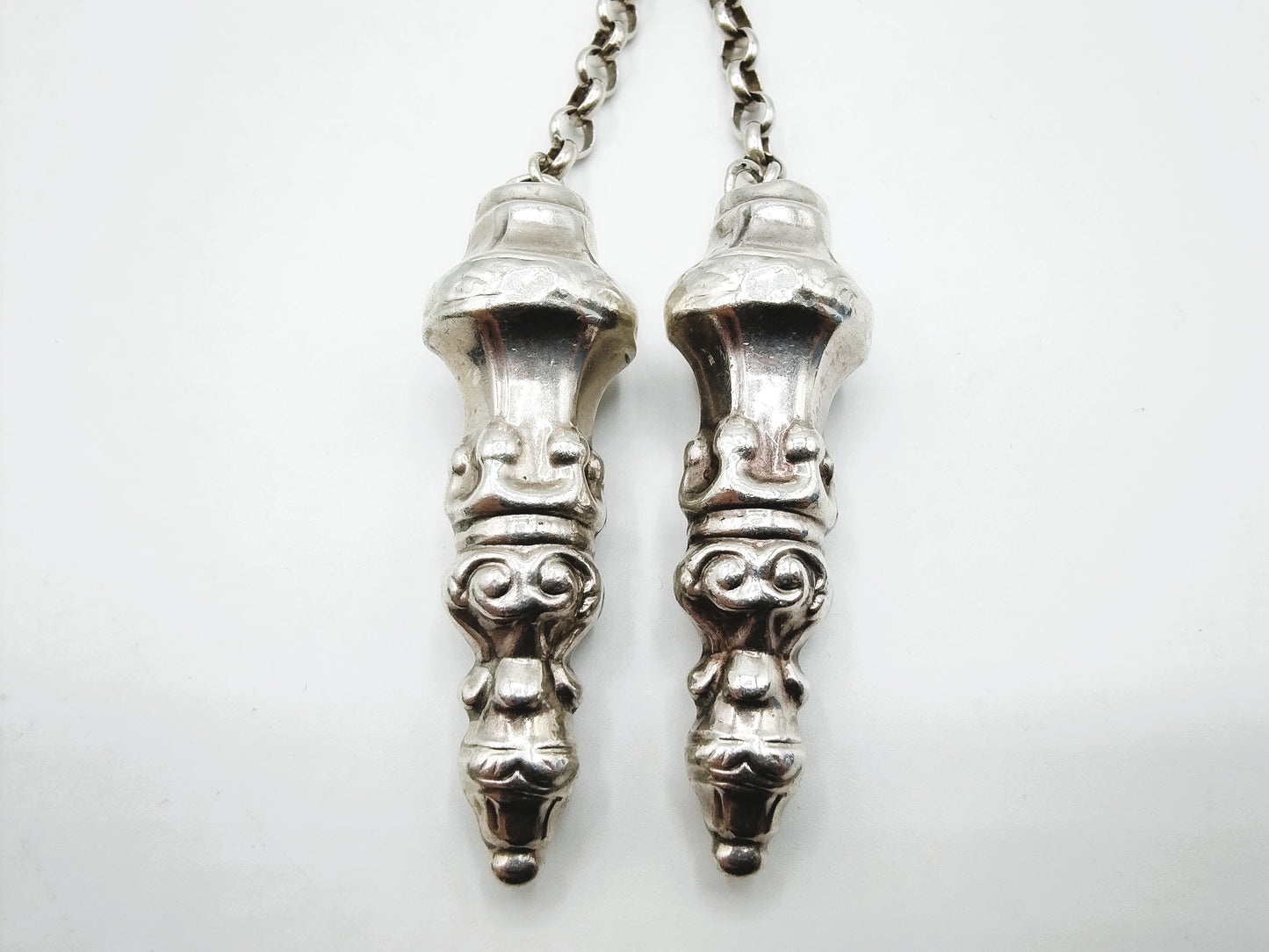 Silver jasseron chain with knitting needle caps, H. Looren - de Jong / Schoonhoven, 20th century