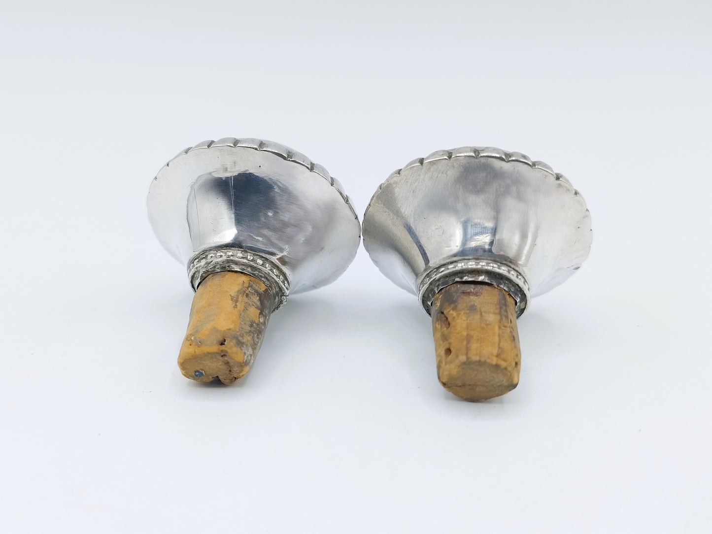 2 Silver decorative corks, 19th century