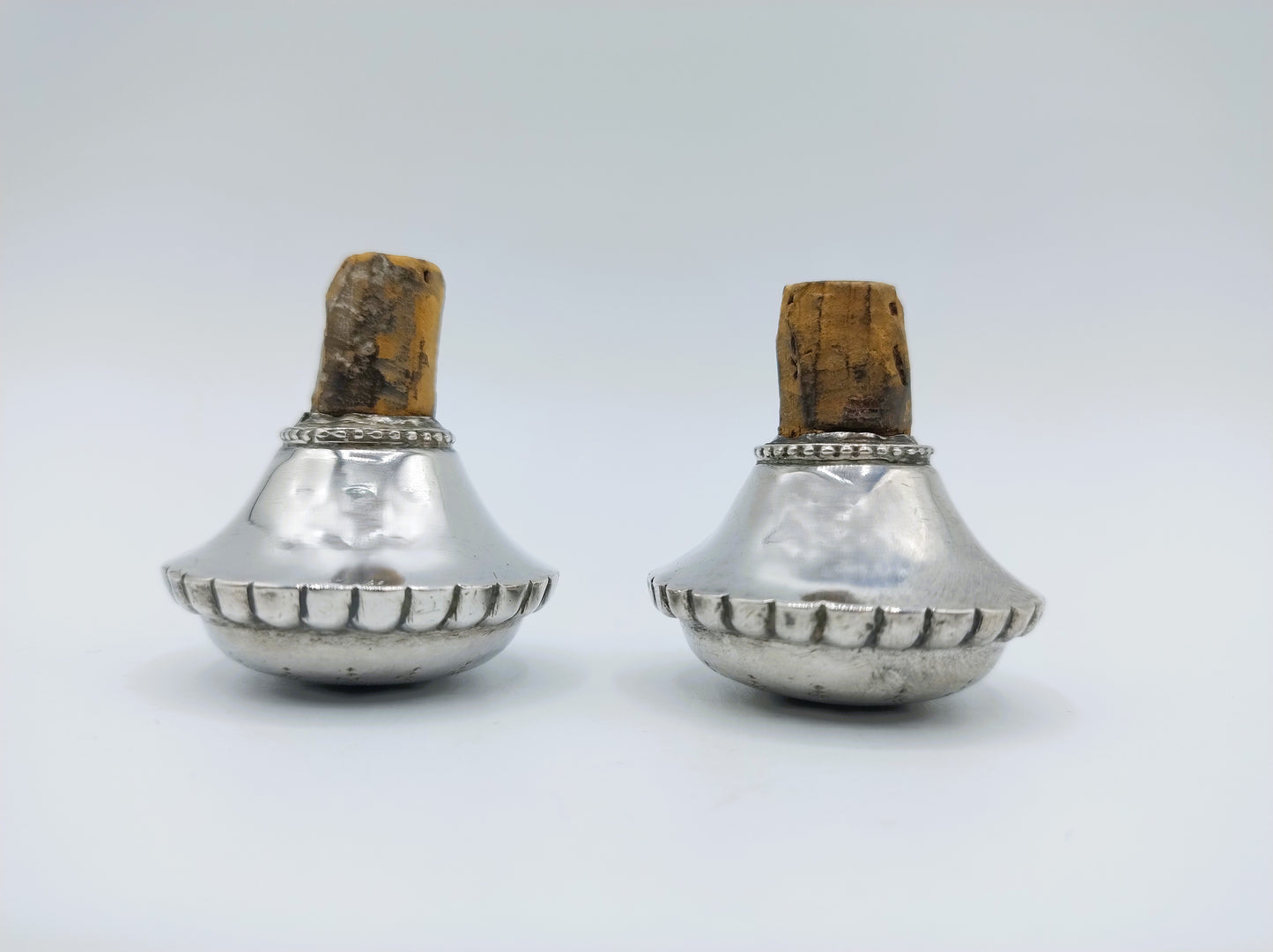2 Silver decorative corks, 19th century