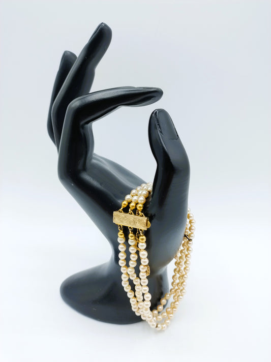 Perlenarmband mit Silberverschluss, 21 cm