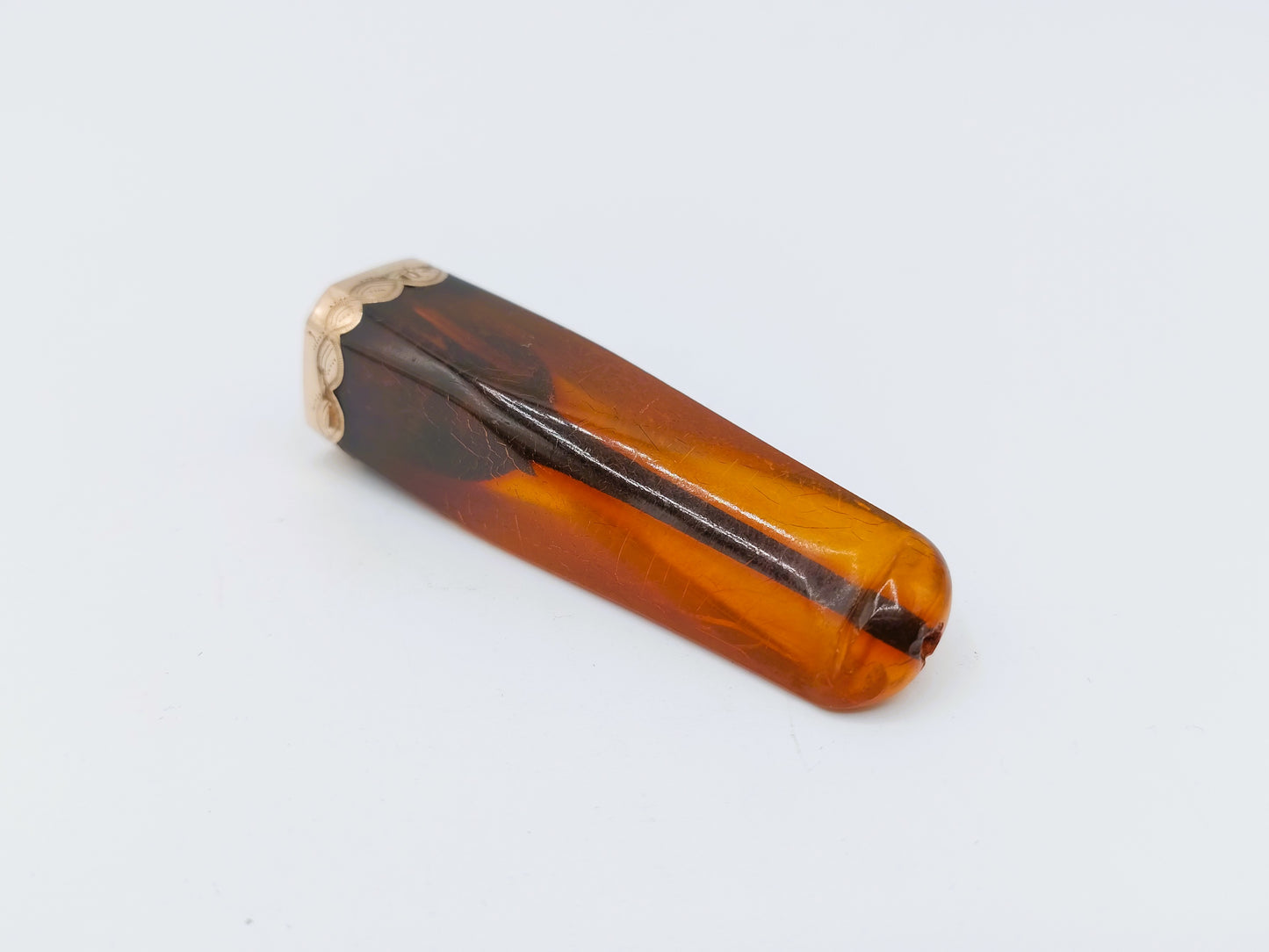 Bernstein-Zigarrenhalter mit Goldring