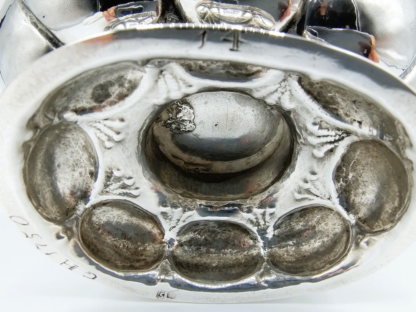 Zilveren mand van een brandewijnkom, T. Brongers, Winschoten, 1750