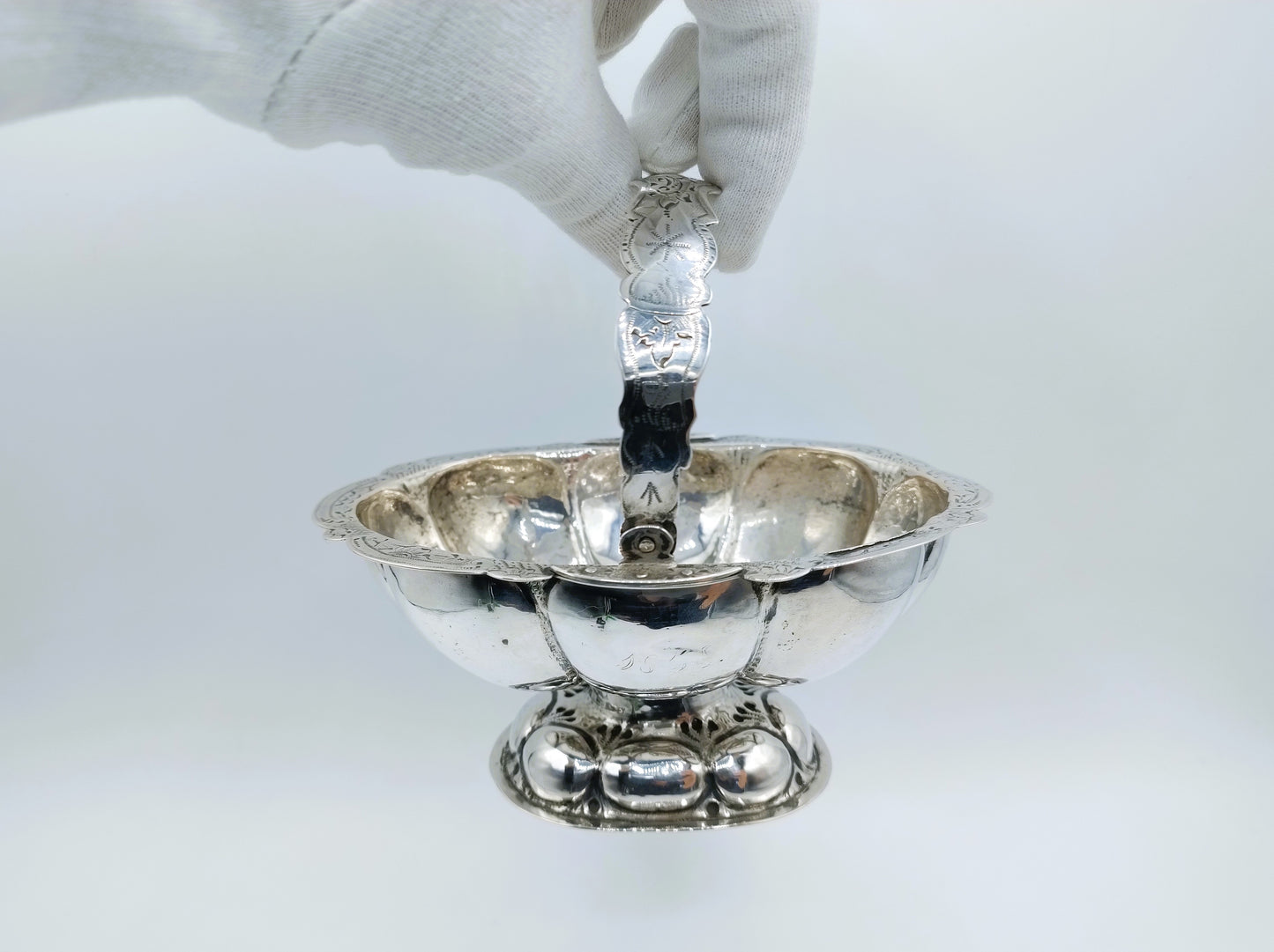 Zilveren mand van een brandewijnkom, T. Brongers, Winschoten, 1750