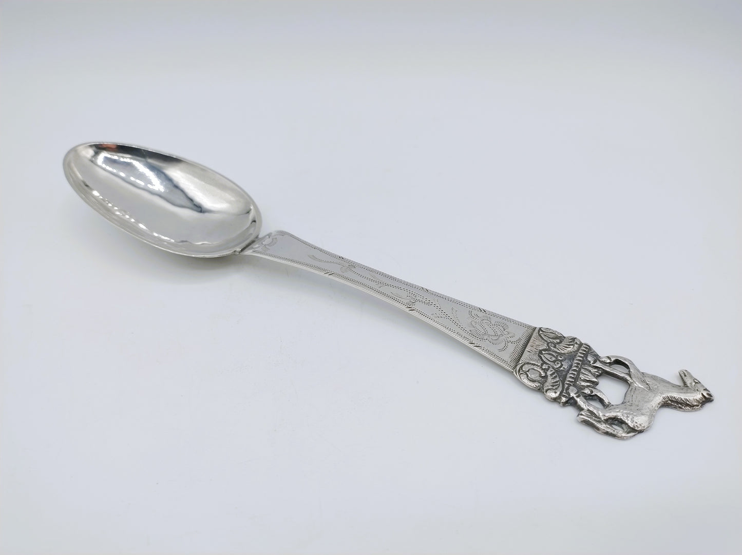 Silberner Gelegenheitslöffel, JR Feenstra, Sneek, 1852