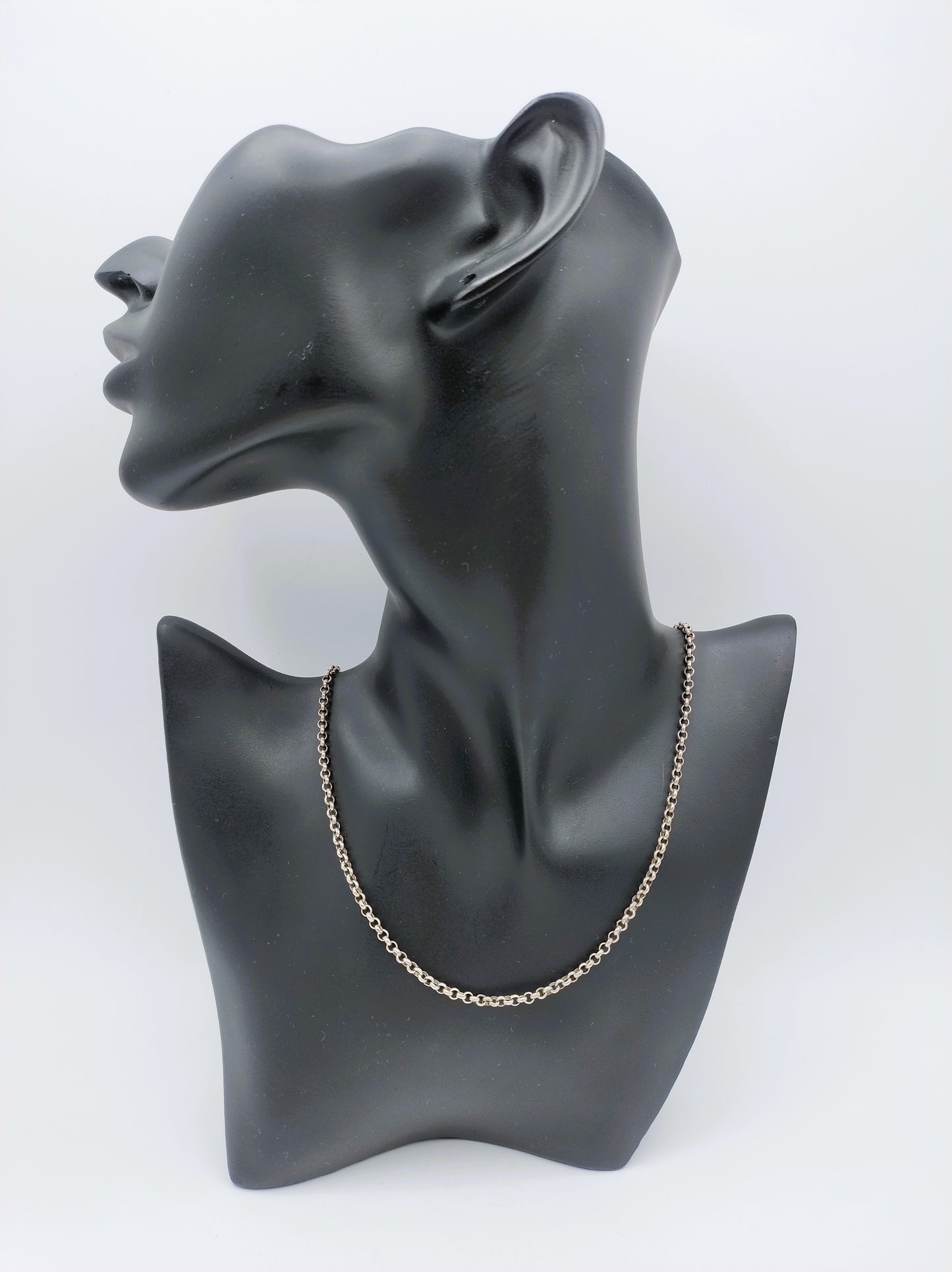 Zilveren jasseronketting, 47 cm.