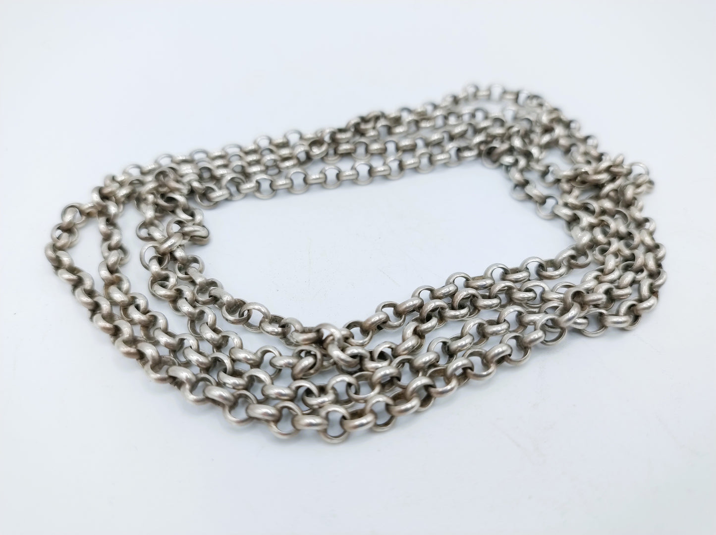Zilveren jasseronketting, 103 cm.