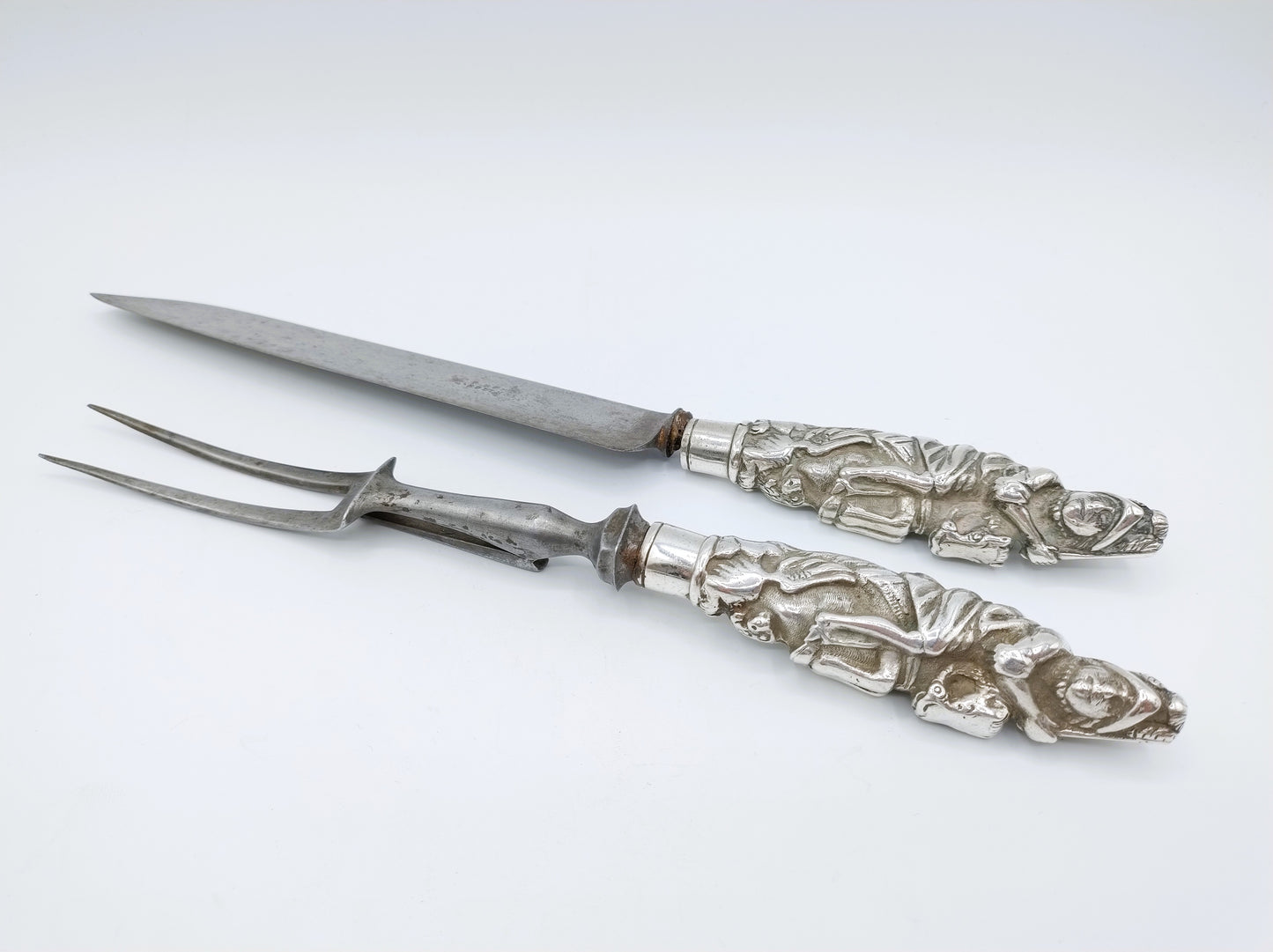 Carving set with silver handles, Dordrecht? 18th century