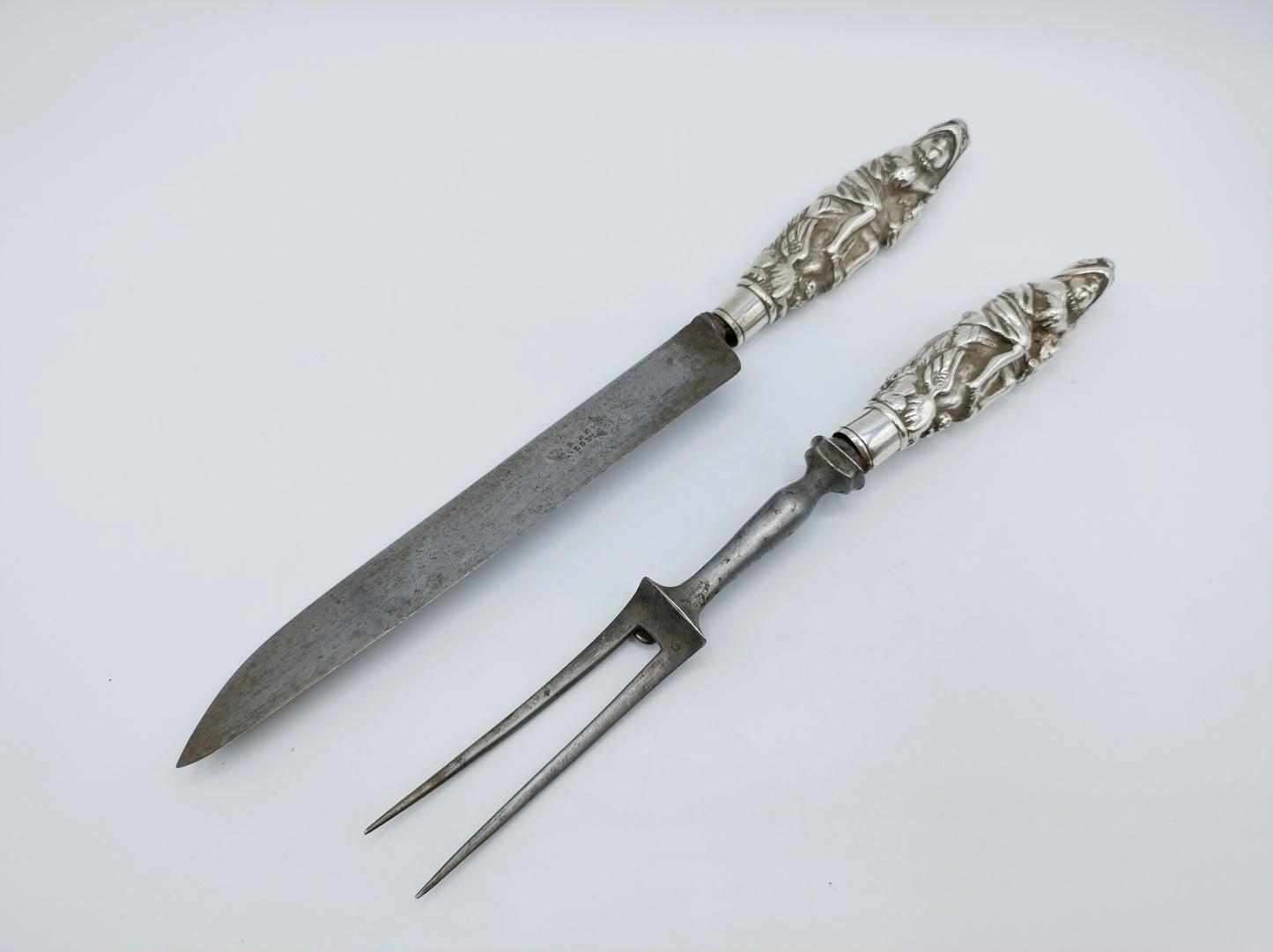 Carving set with silver handles, Dordrecht? 18th century