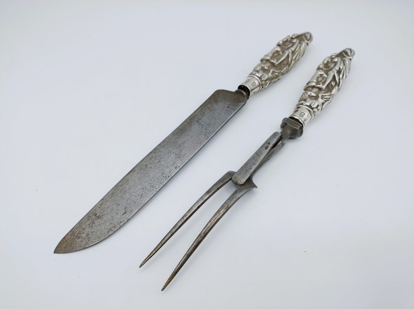 Carving set with silver handles, Dordrecht? 18th century