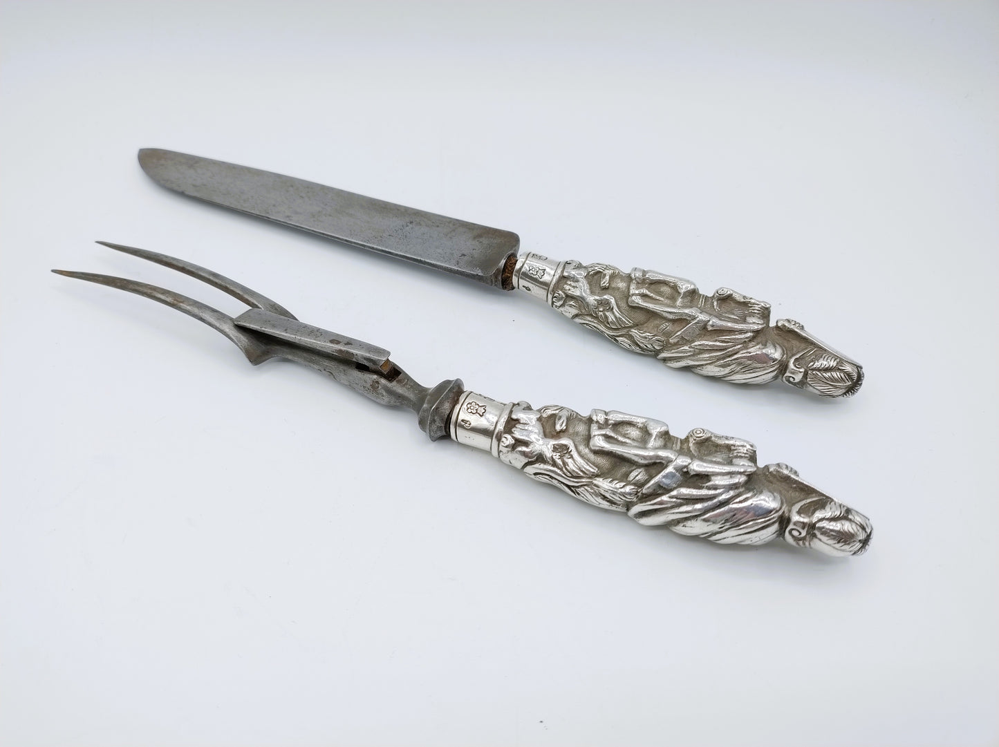 Carving set with silver handles, Dordrecht? 18th century