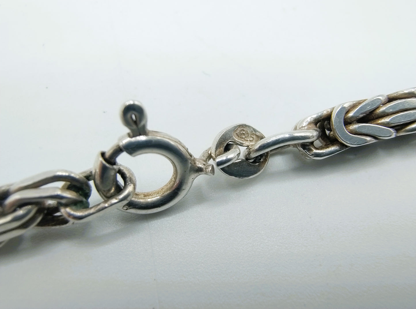 Zilveren koningsketting, vierkante schakel, 4 mm, 80 cm.