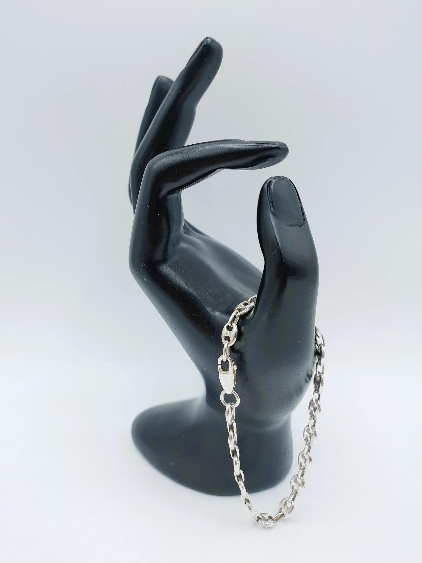 Zilveren schakelarmband, 20 cm