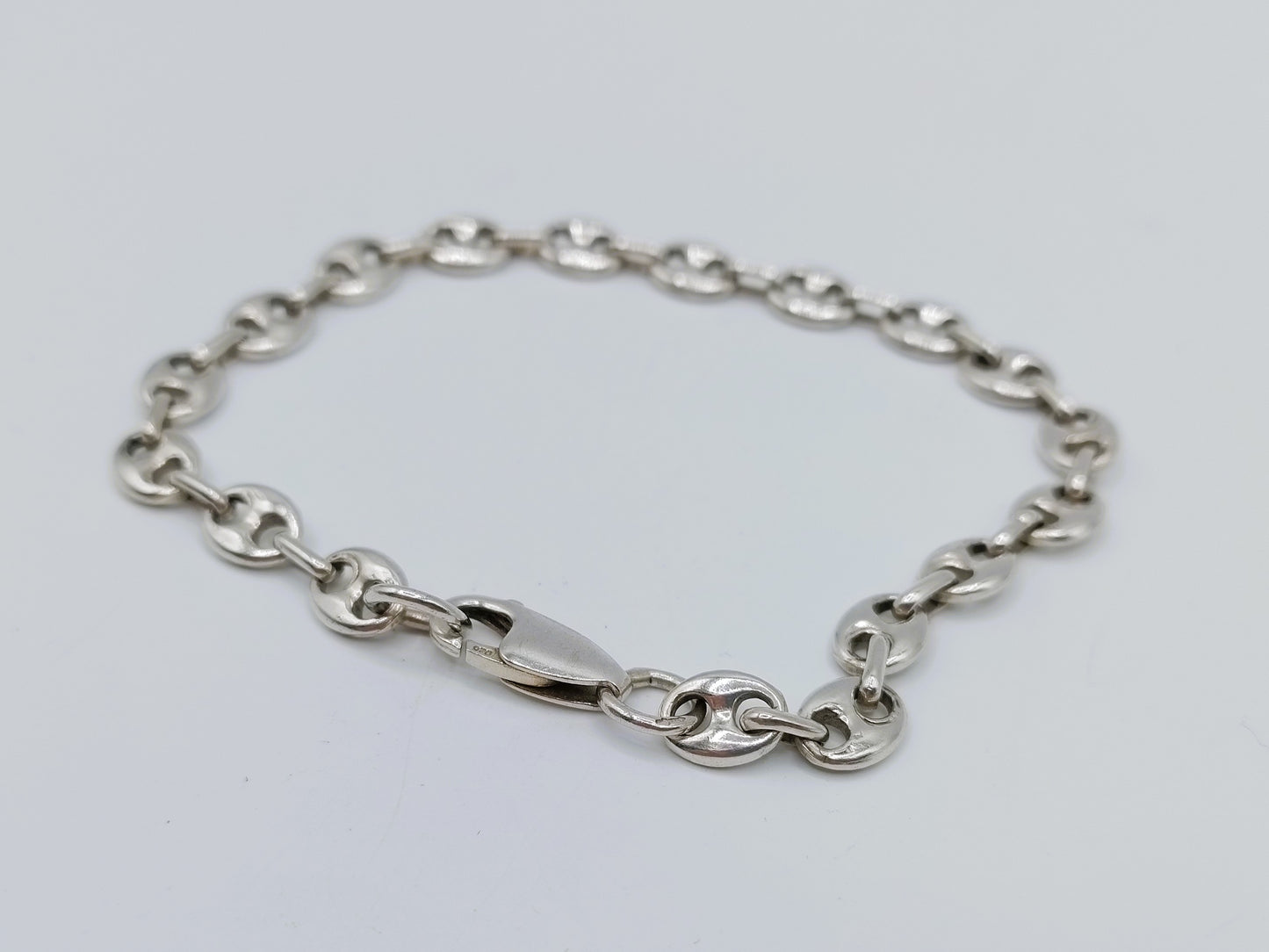 Zilveren schakelarmband, 20 cm