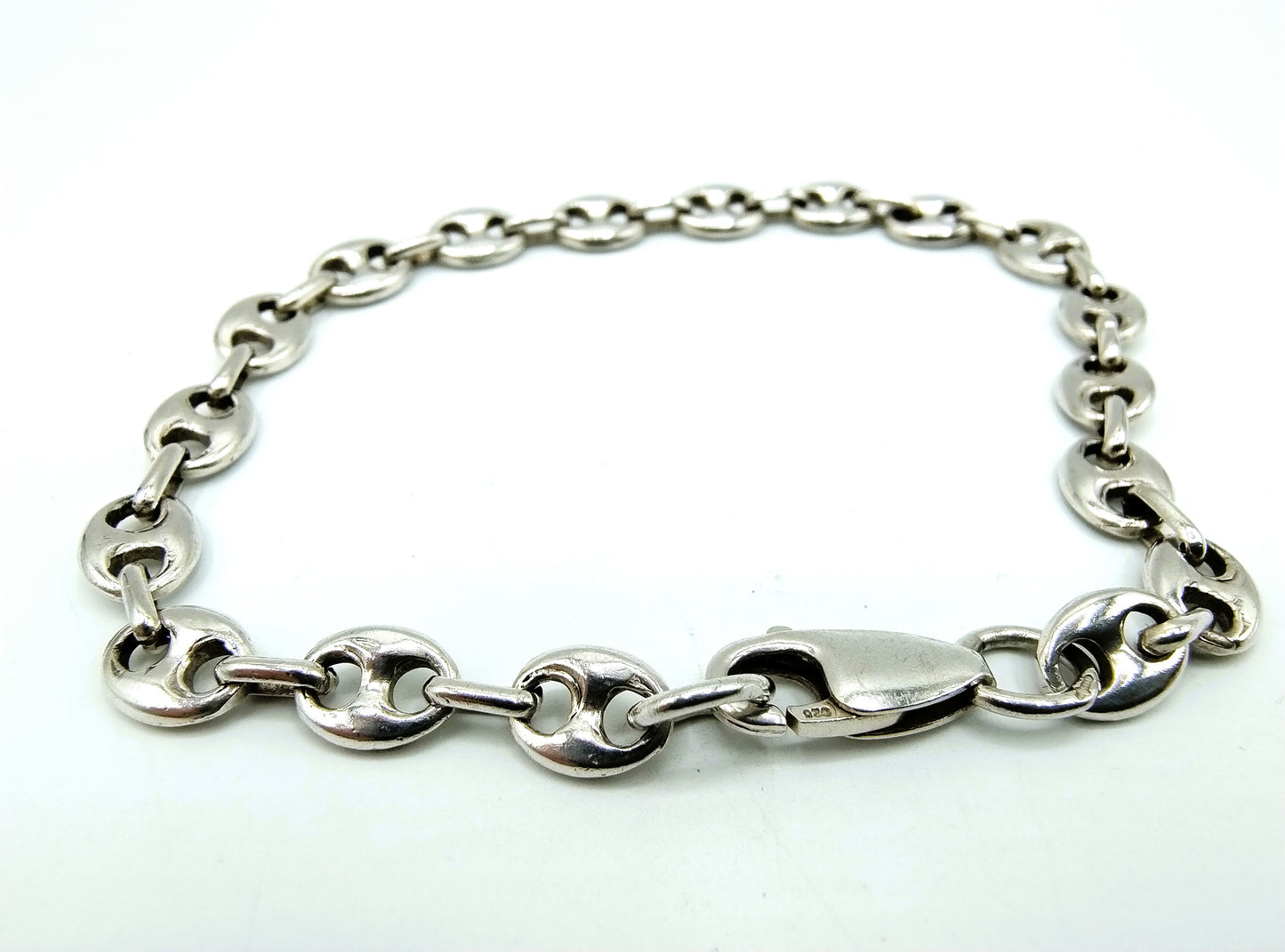 Zilveren schakelarmband, 20 cm